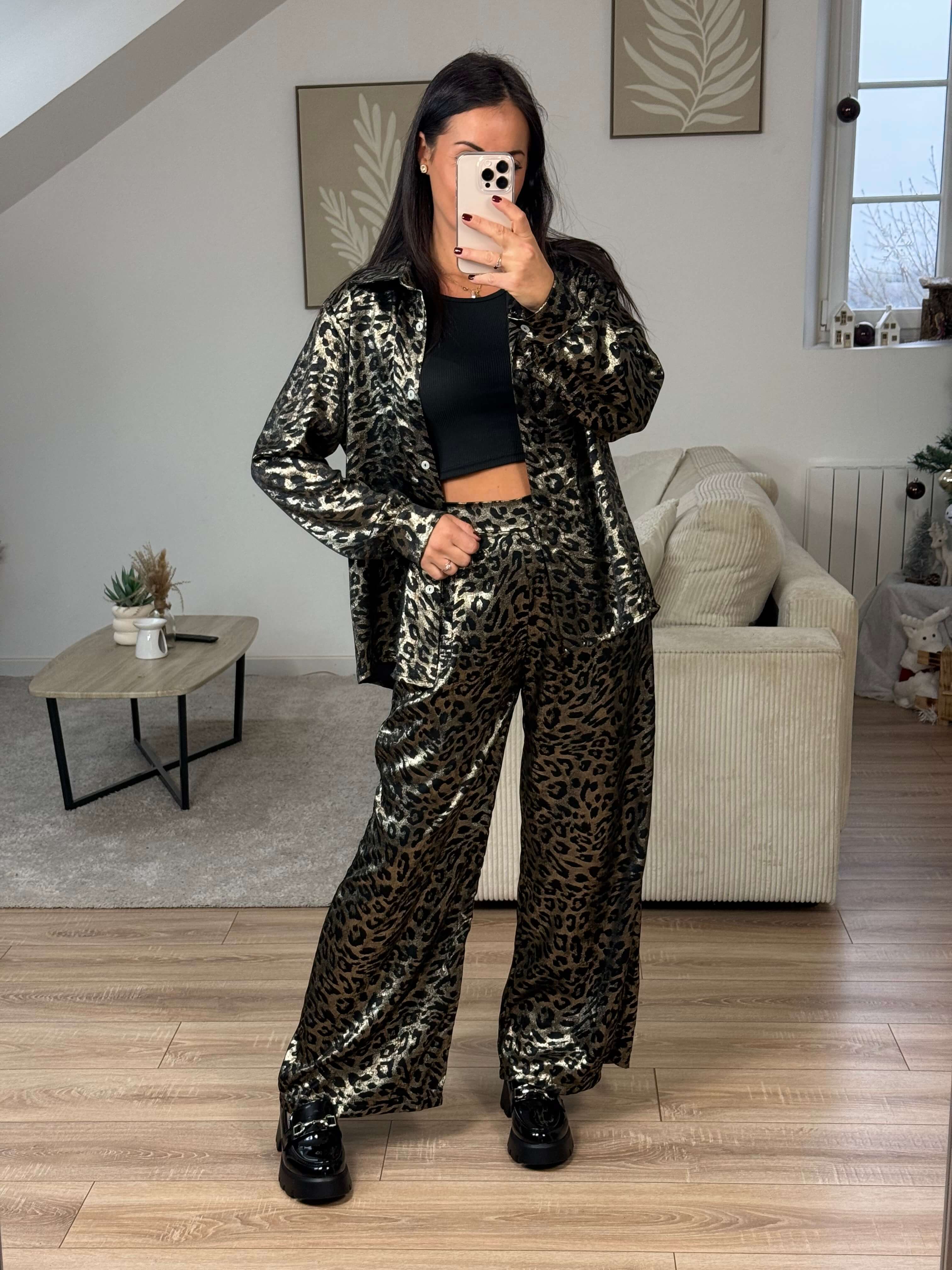 Ensemble métallisé leopard - Loïs