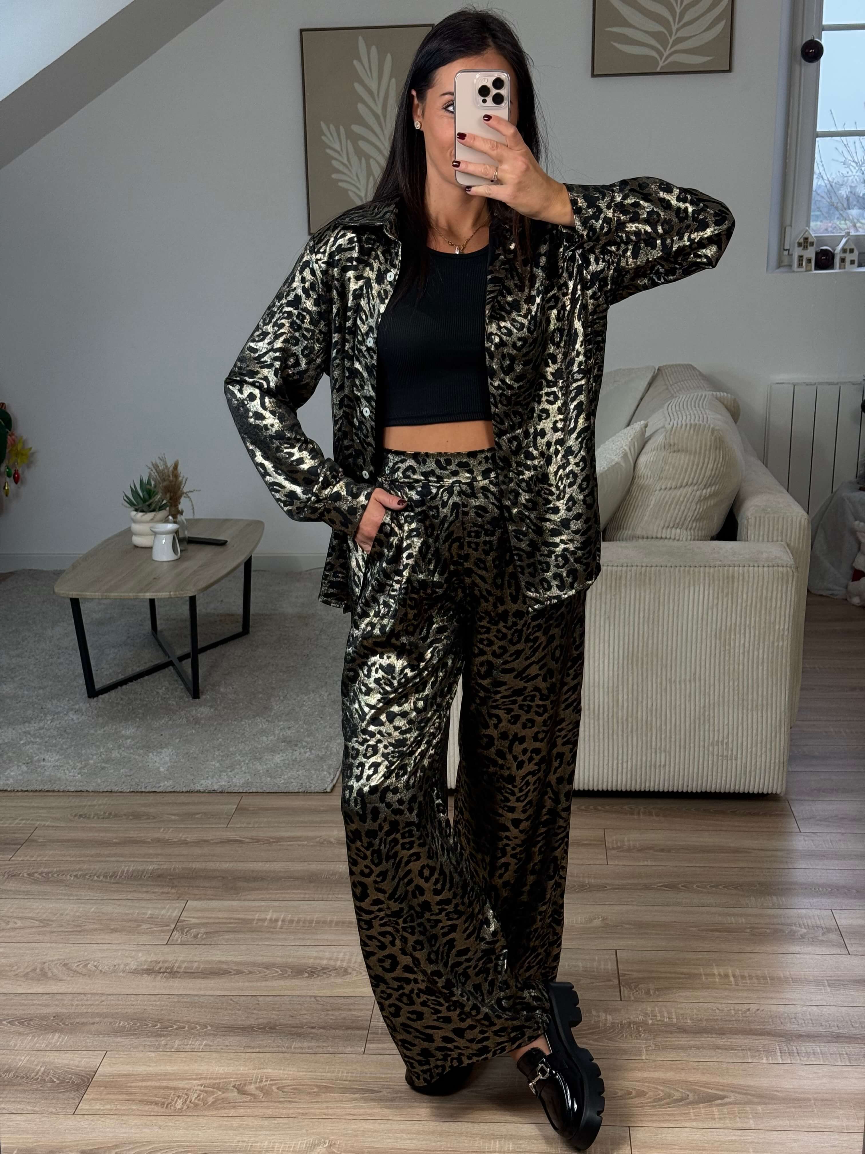 Ensemble métallisé leopard - Loïs