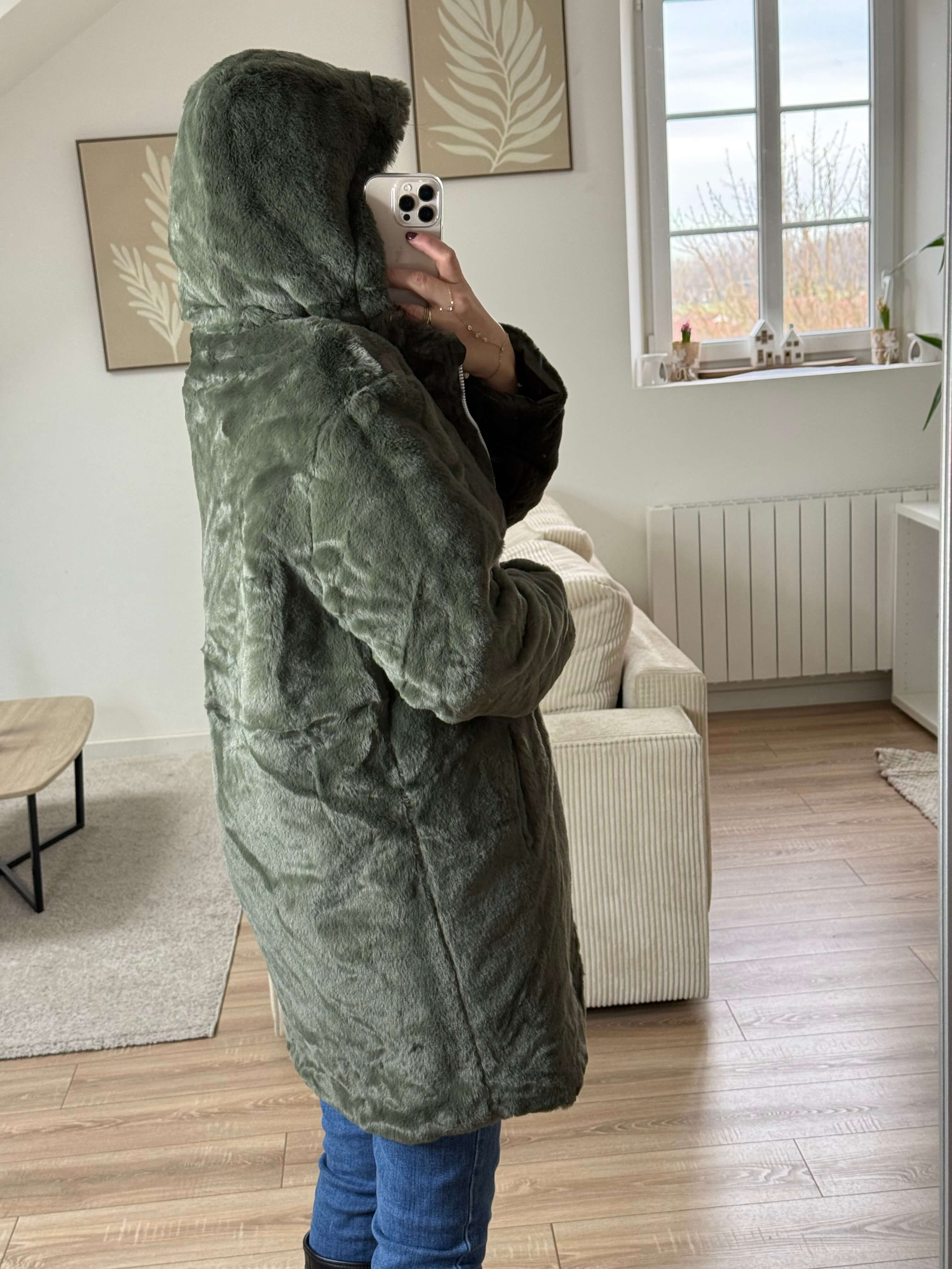 Parka imperméable réversible intérieur fourrée