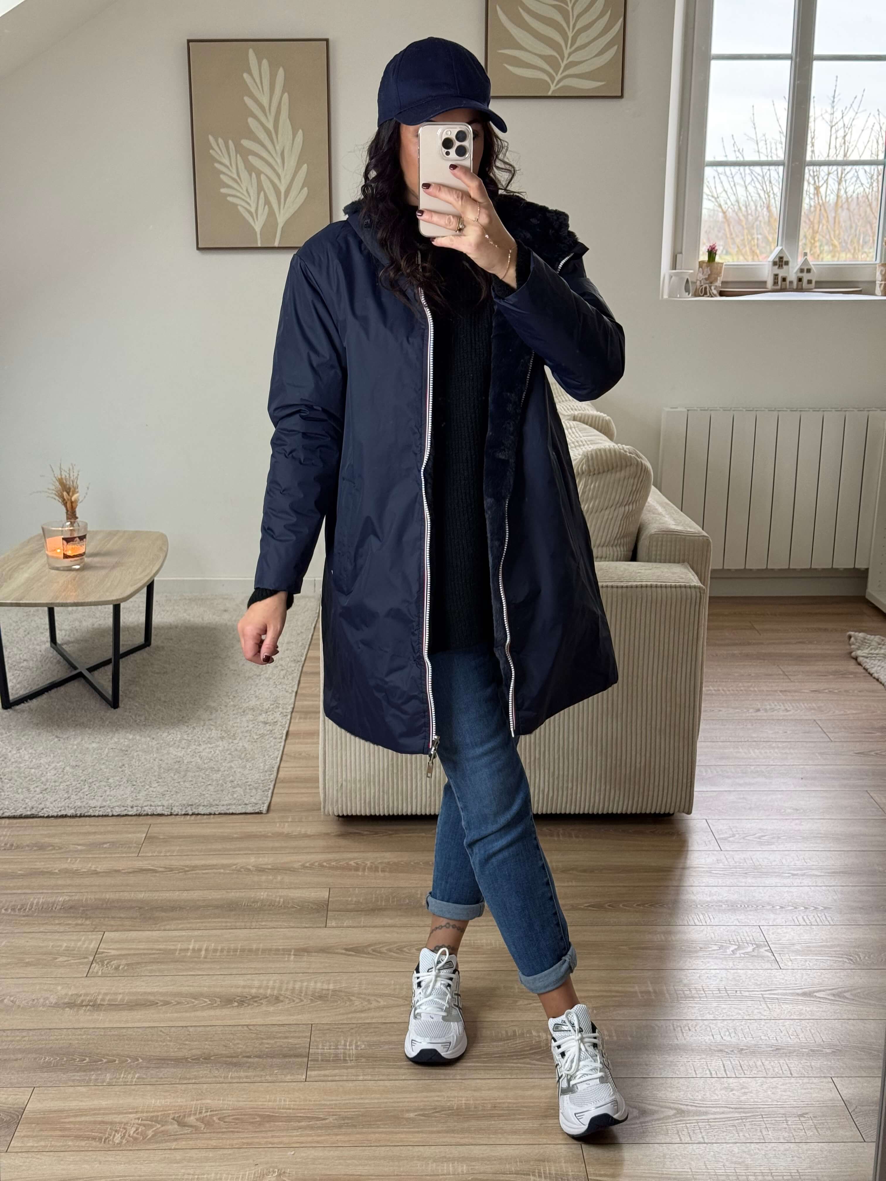 Parka imperméable réversible intérieur fourrée
