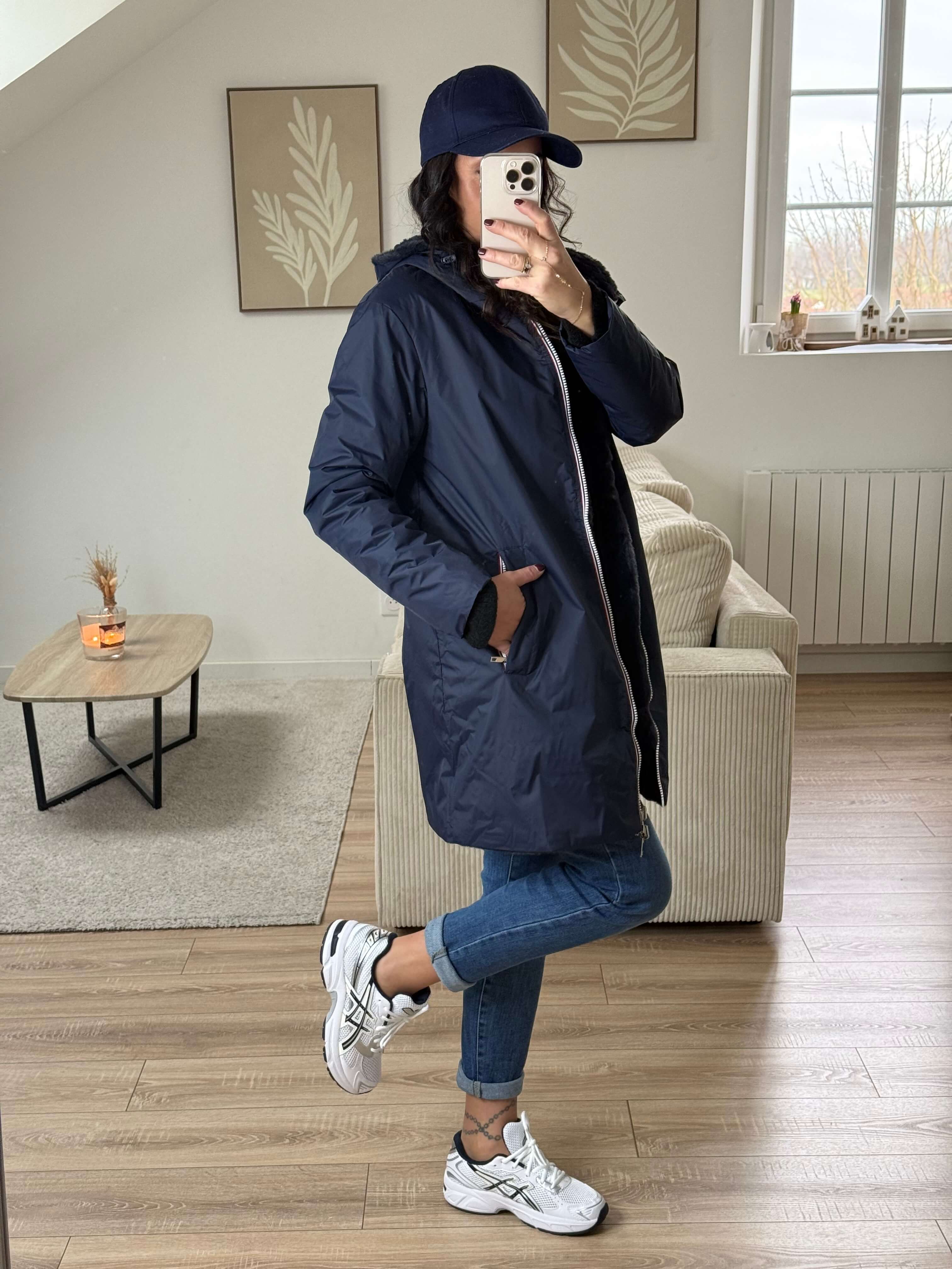 Parka imperméable réversible intérieur fourrée