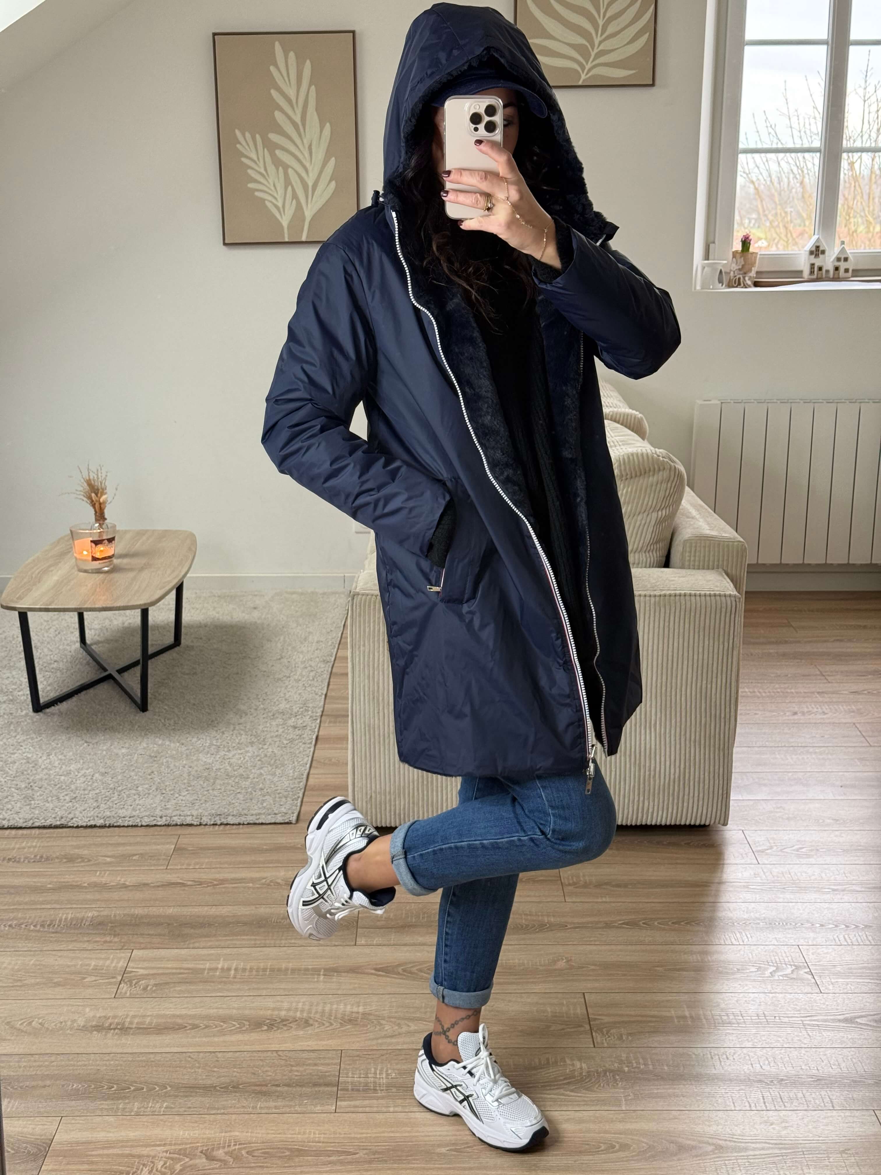 Parka imperméable réversible intérieur fourrée