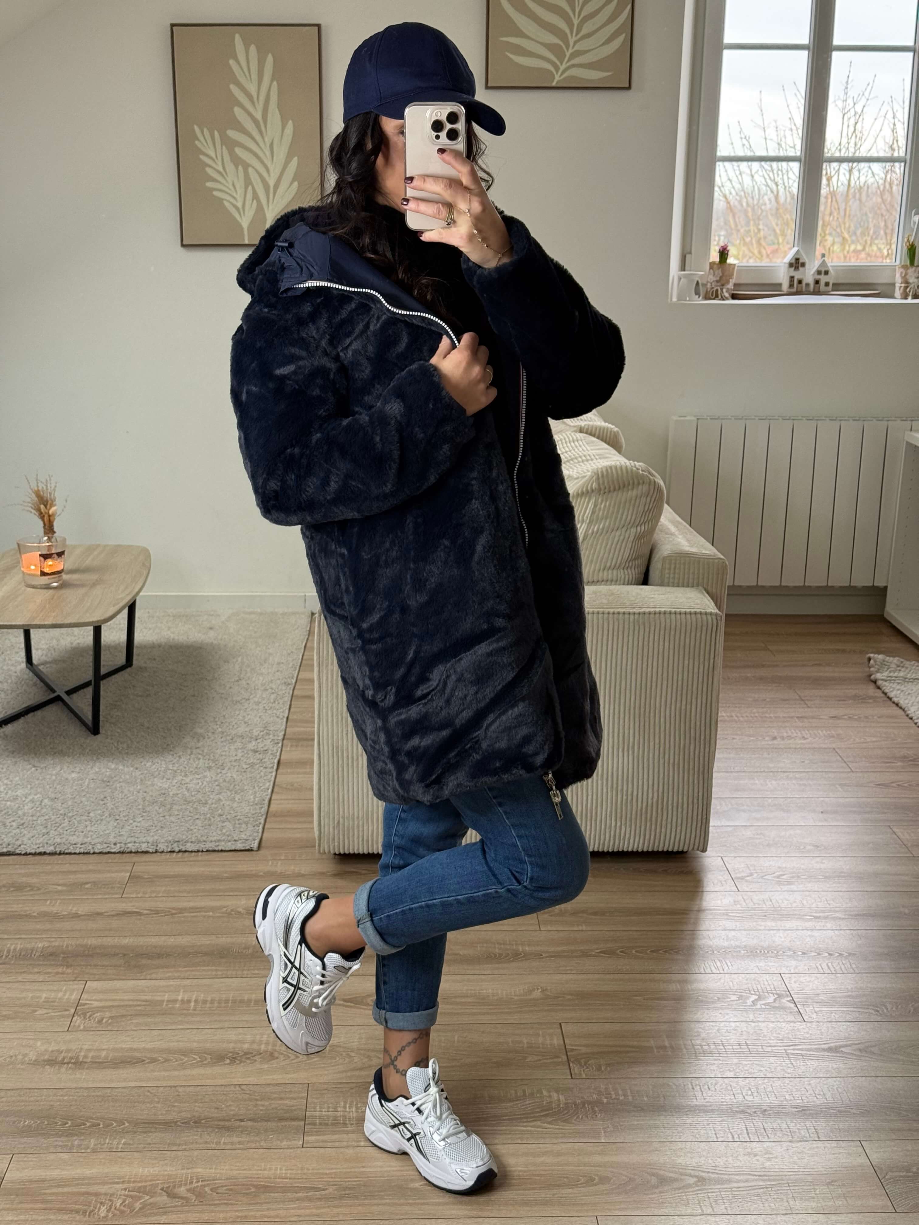 Parka imperméable réversible intérieur fourrée
