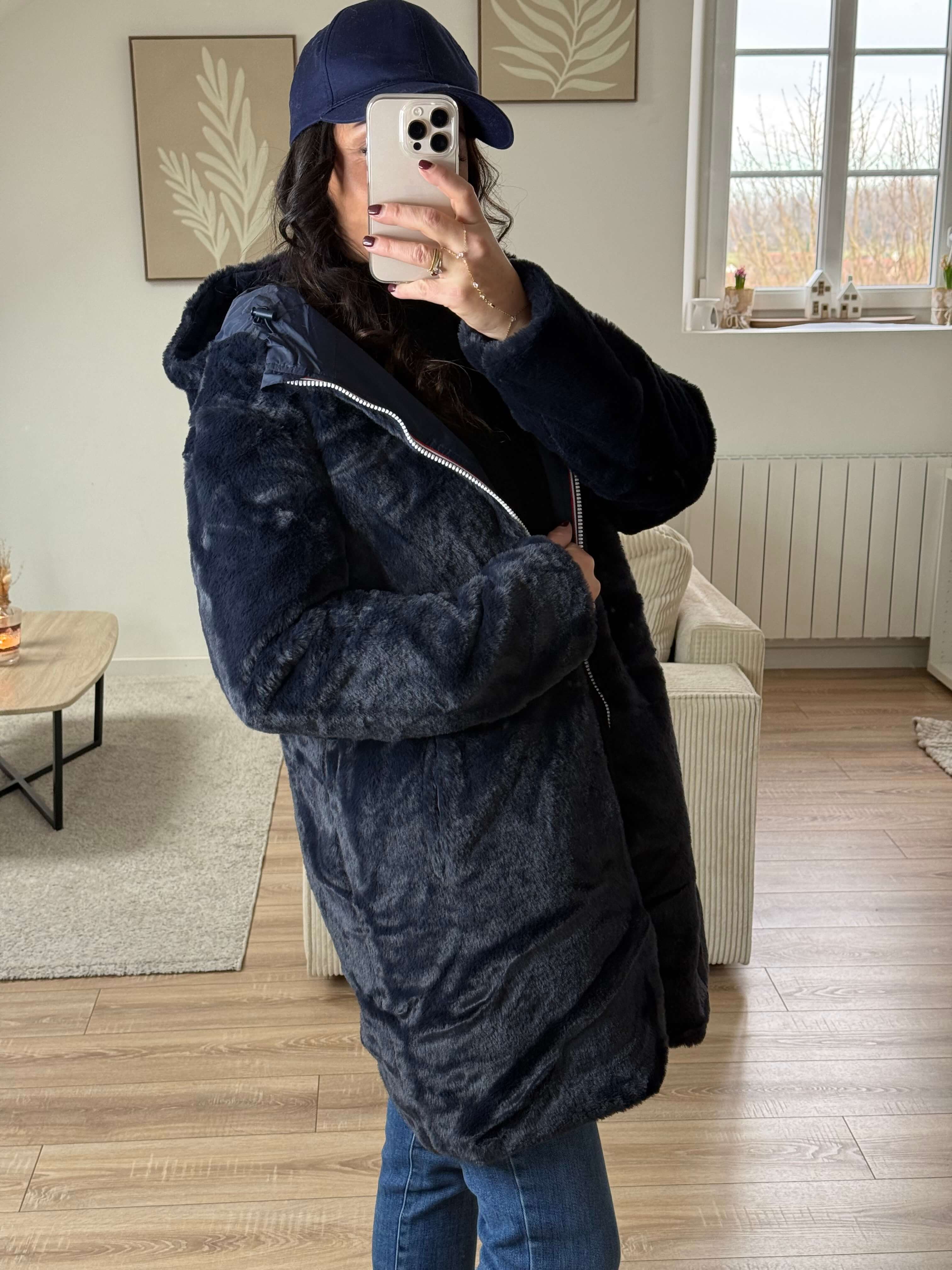 Parka imperméable réversible intérieur fourrée