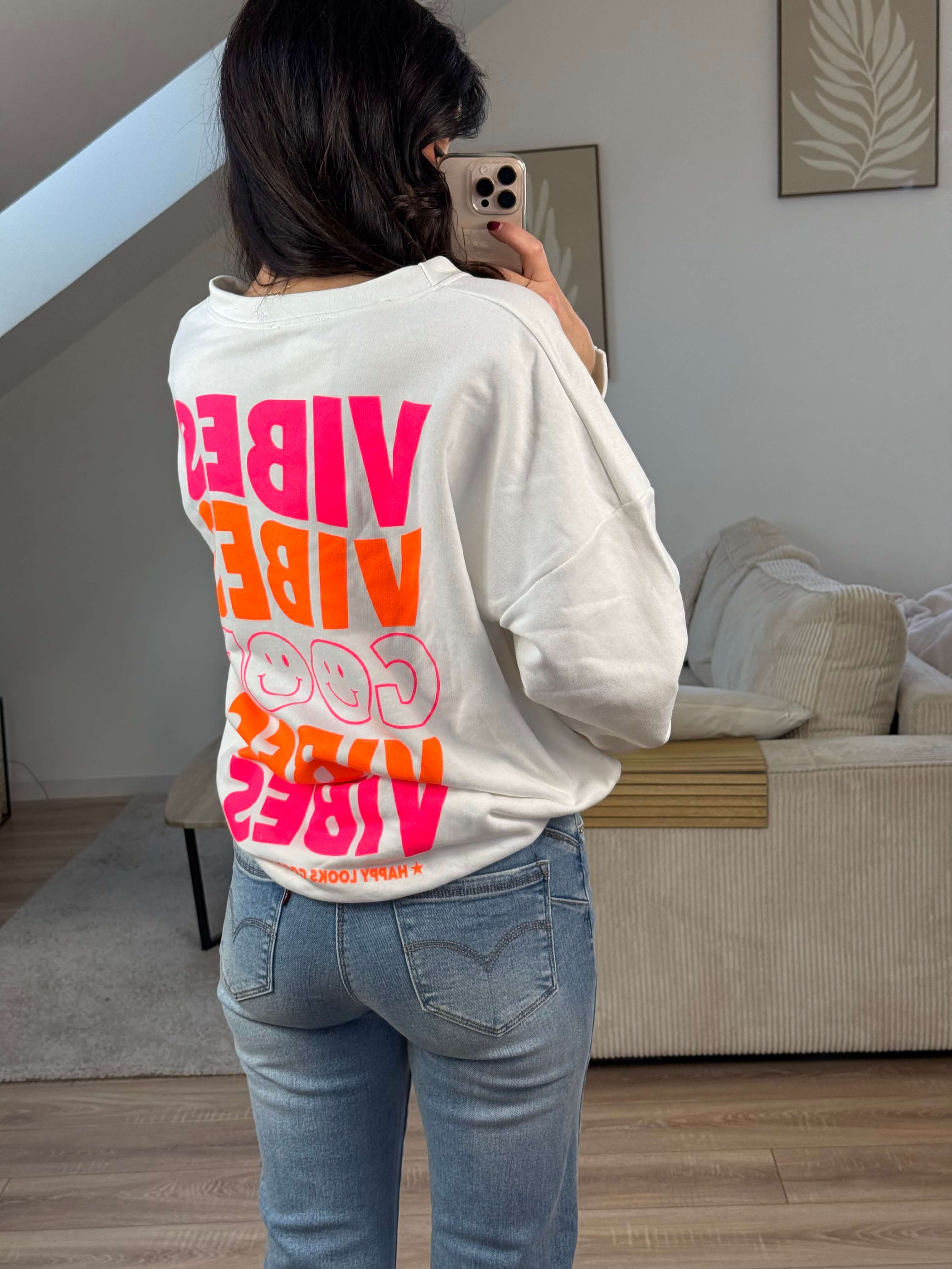 Sweat-shirt - Good vibes blanc