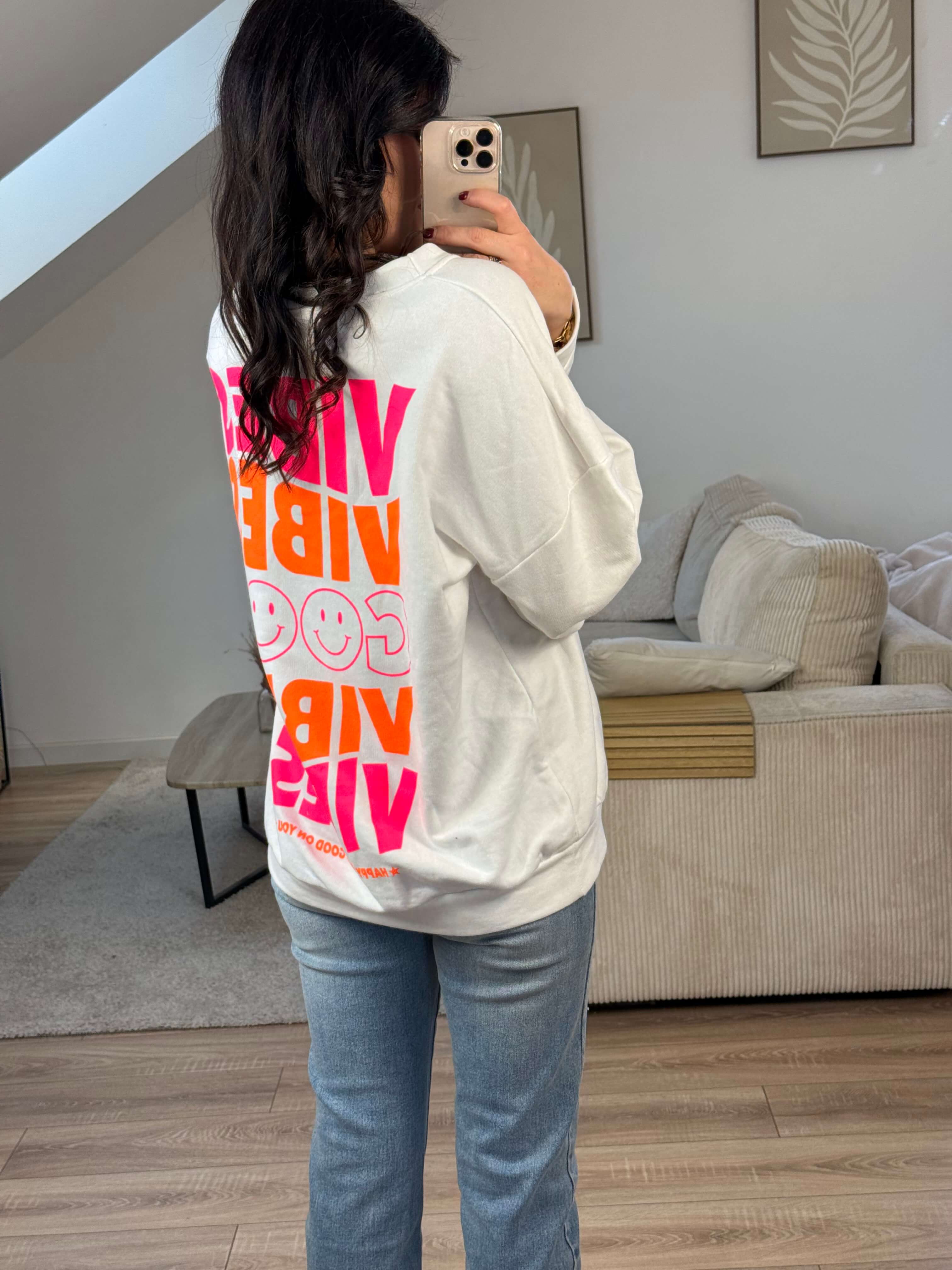 Sweat-shirt - Good vibes blanc