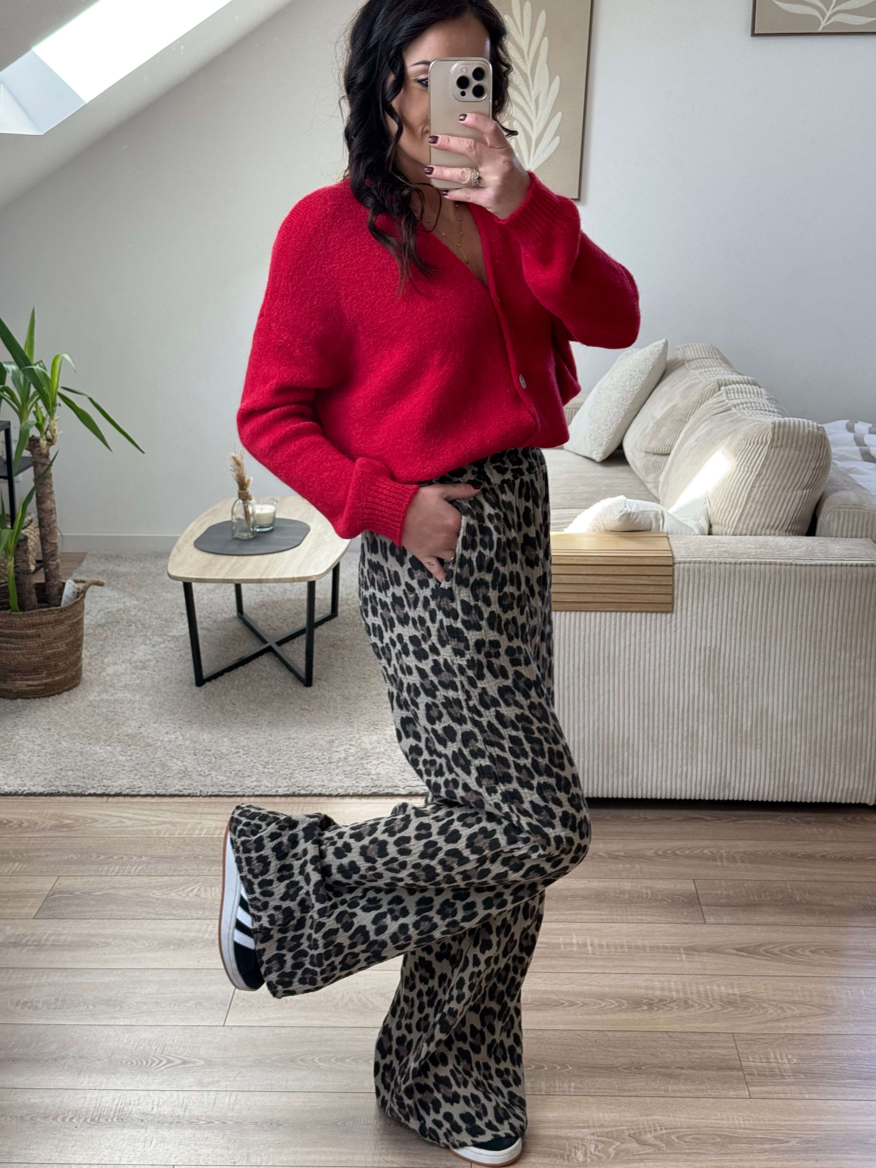 Pantalon leopard gaze de coton - Kélya