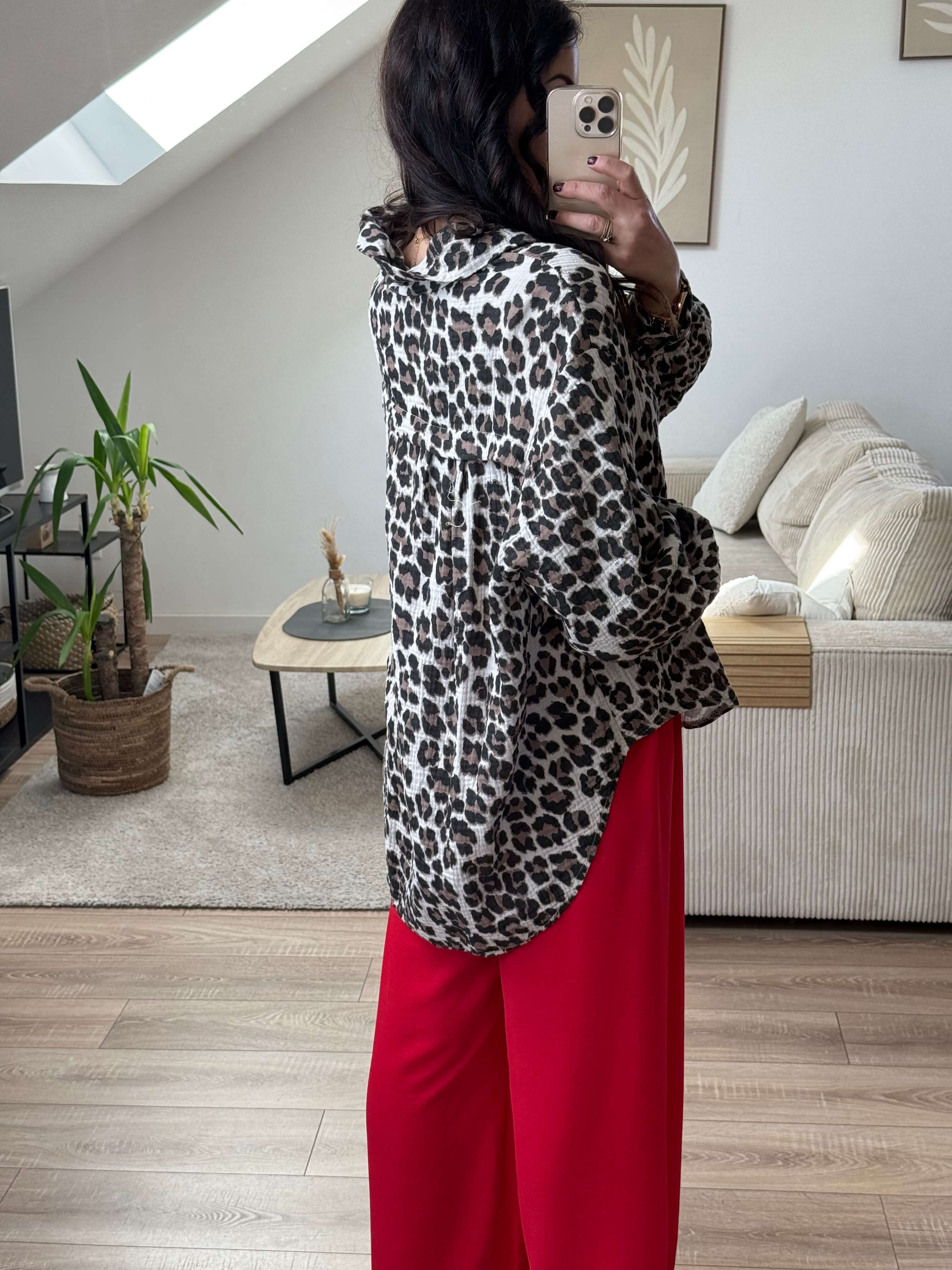 Chemise léopard gaze de coton - Zélie