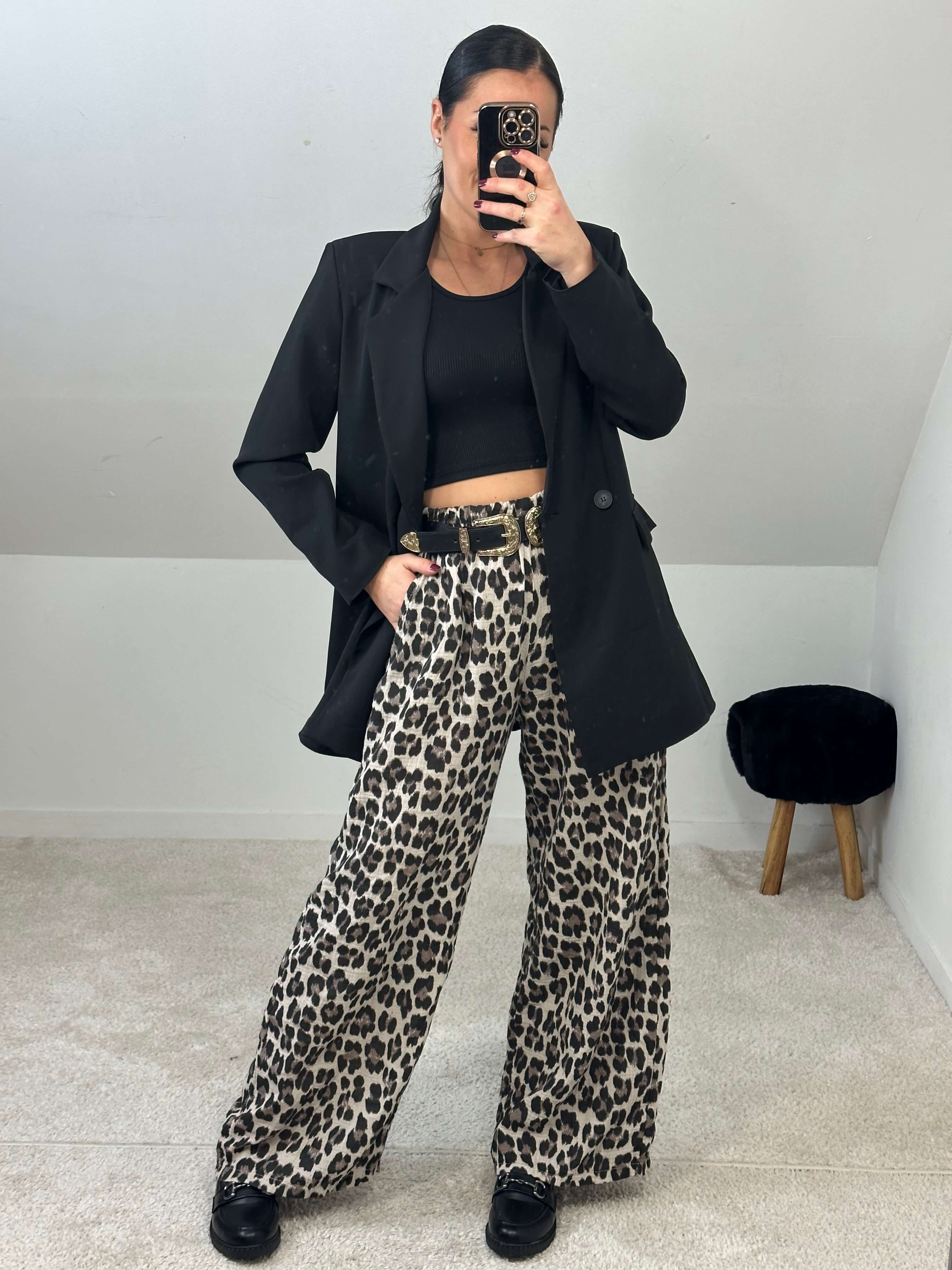 Pantalon leopard gaze de coton - Kélya