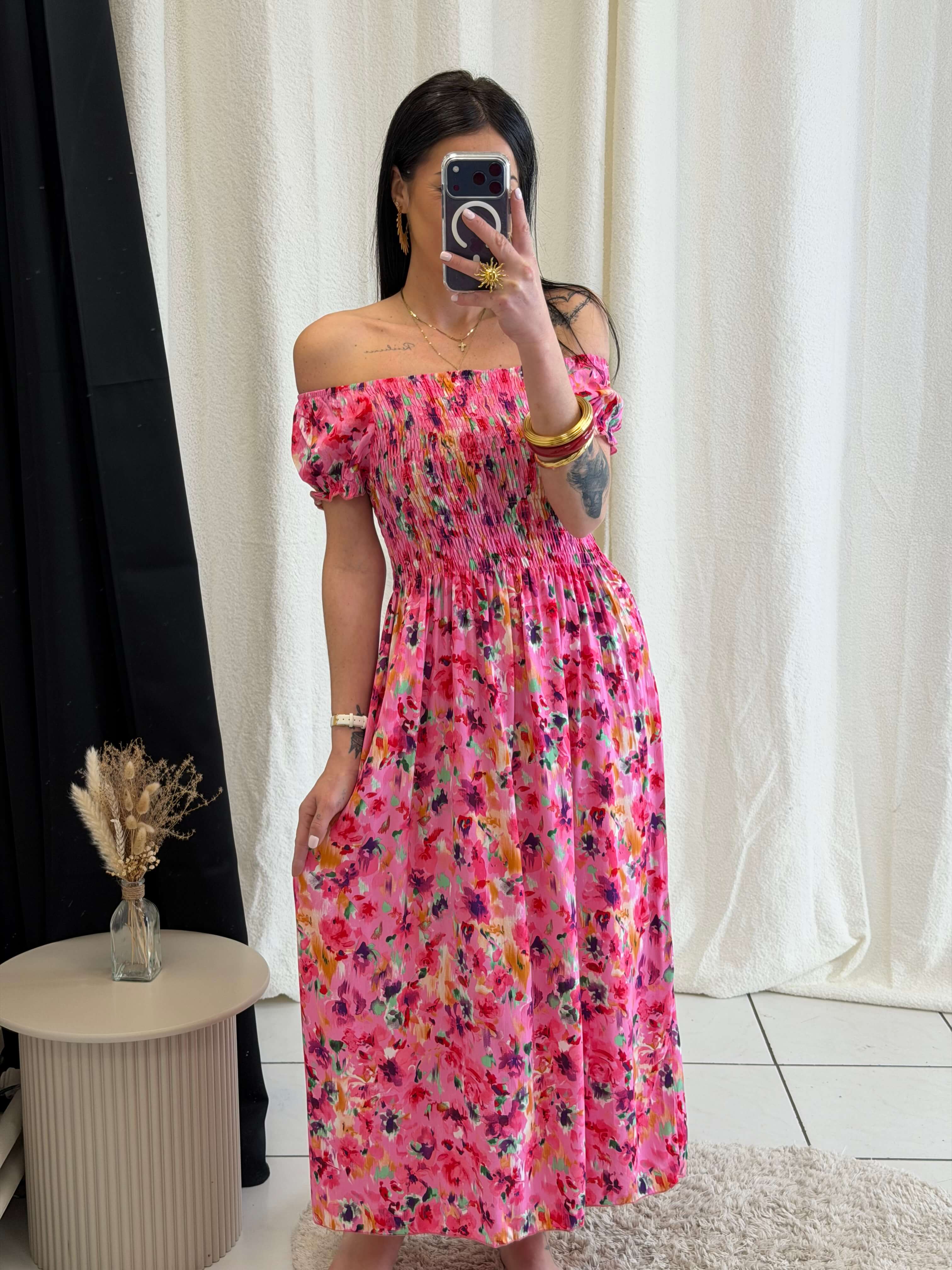 Robe longue à motifs