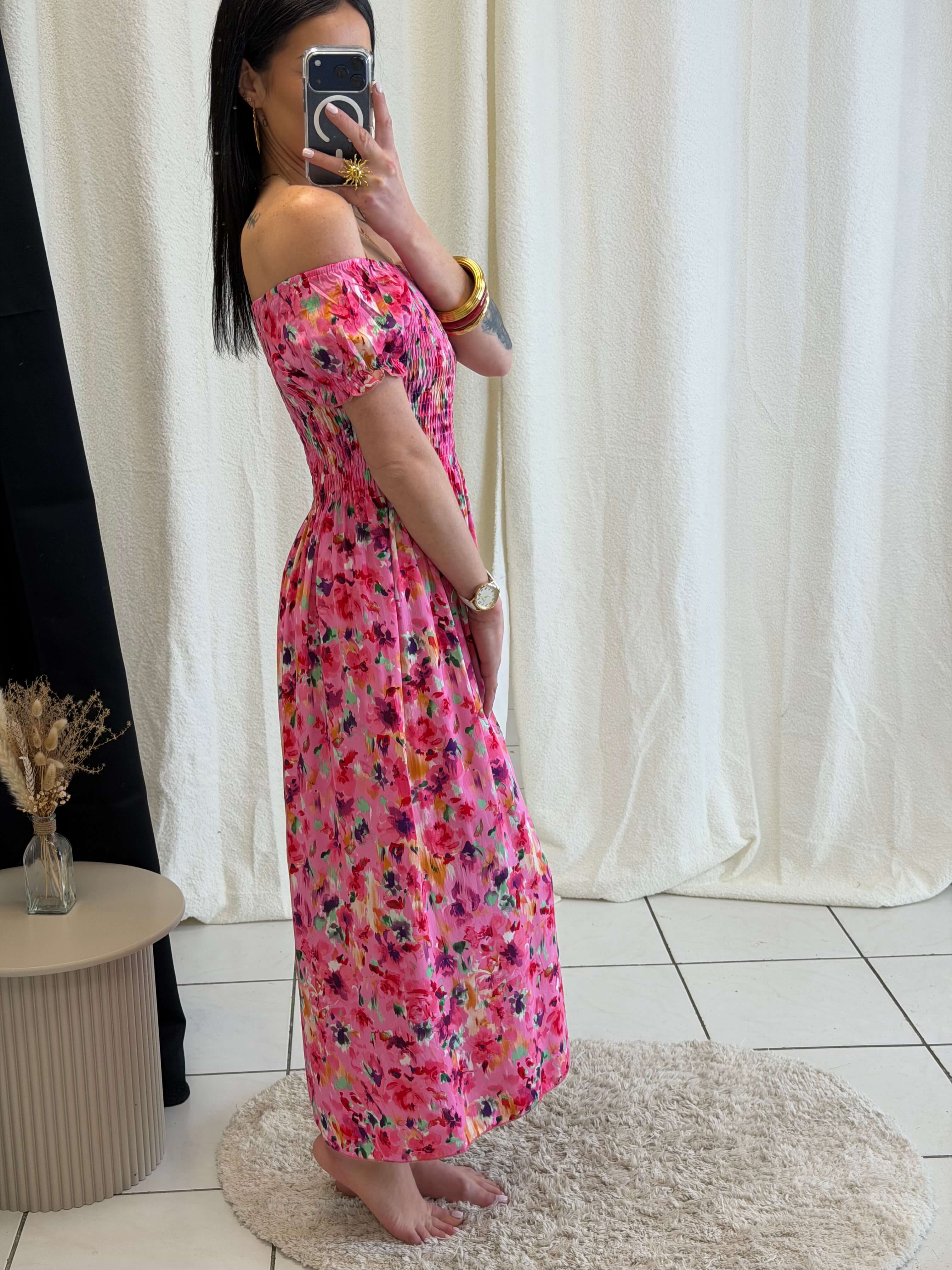 Robe longue à motifs