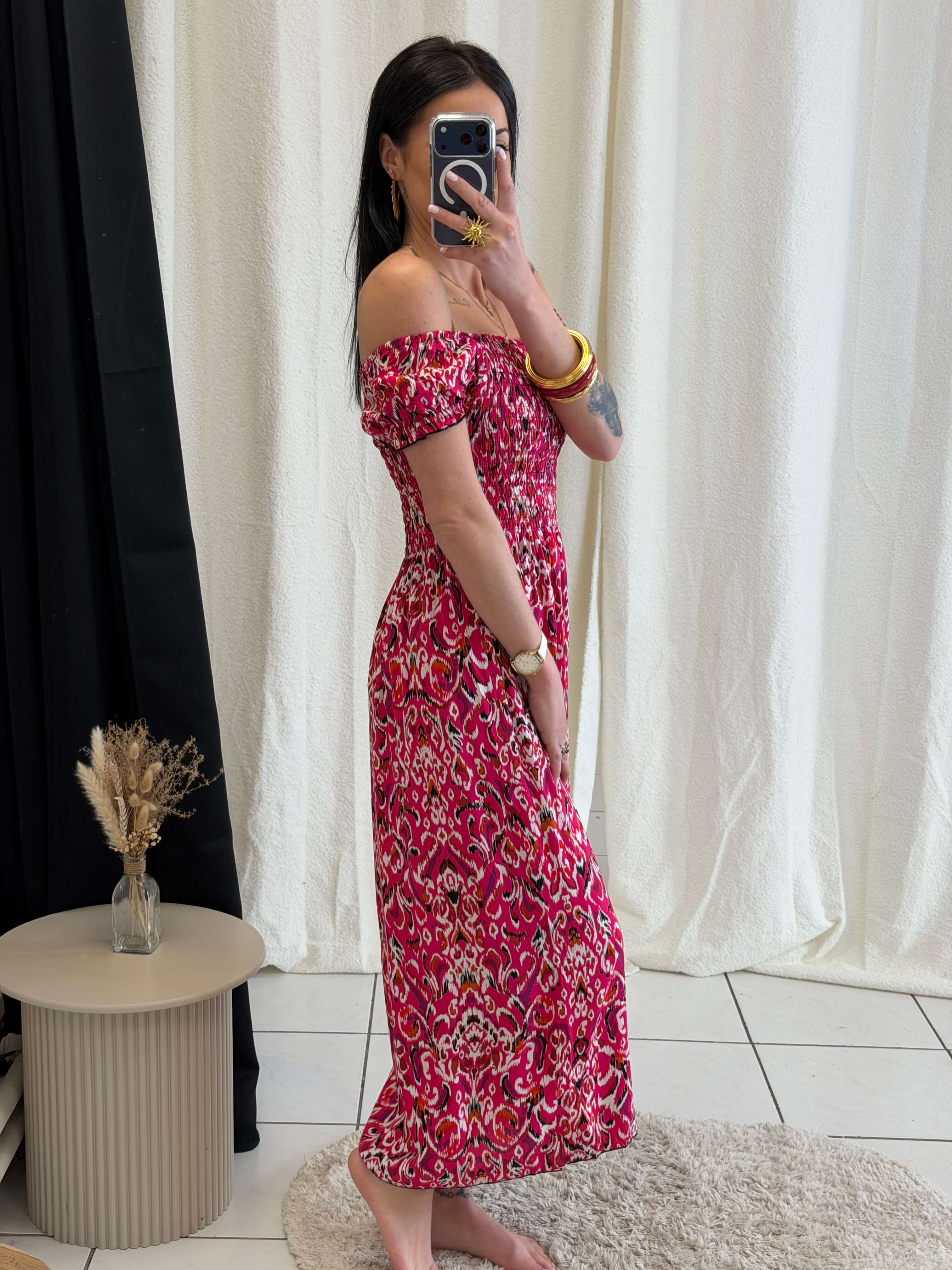 Robe longue à motifs