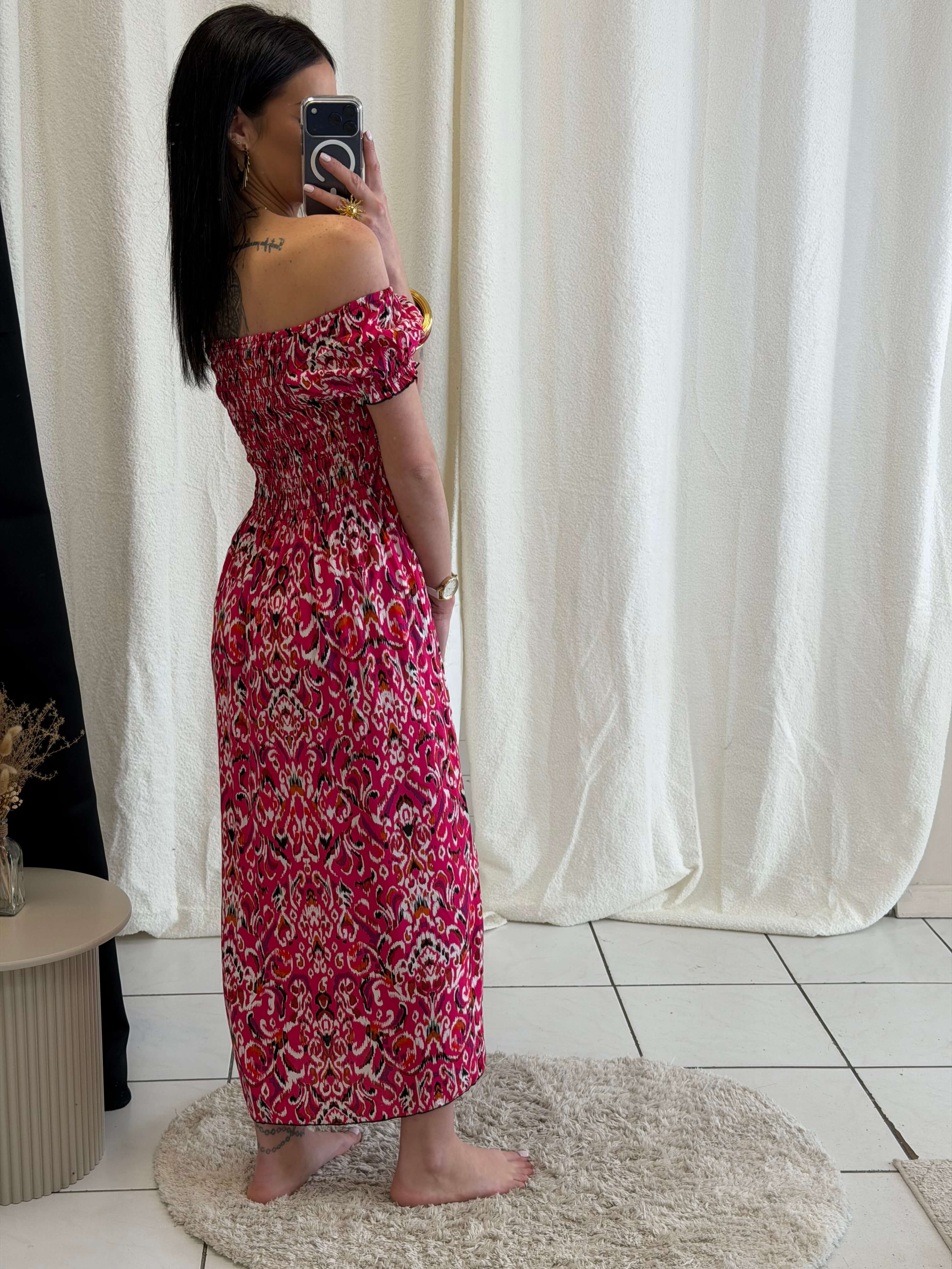 Robe longue à motifs