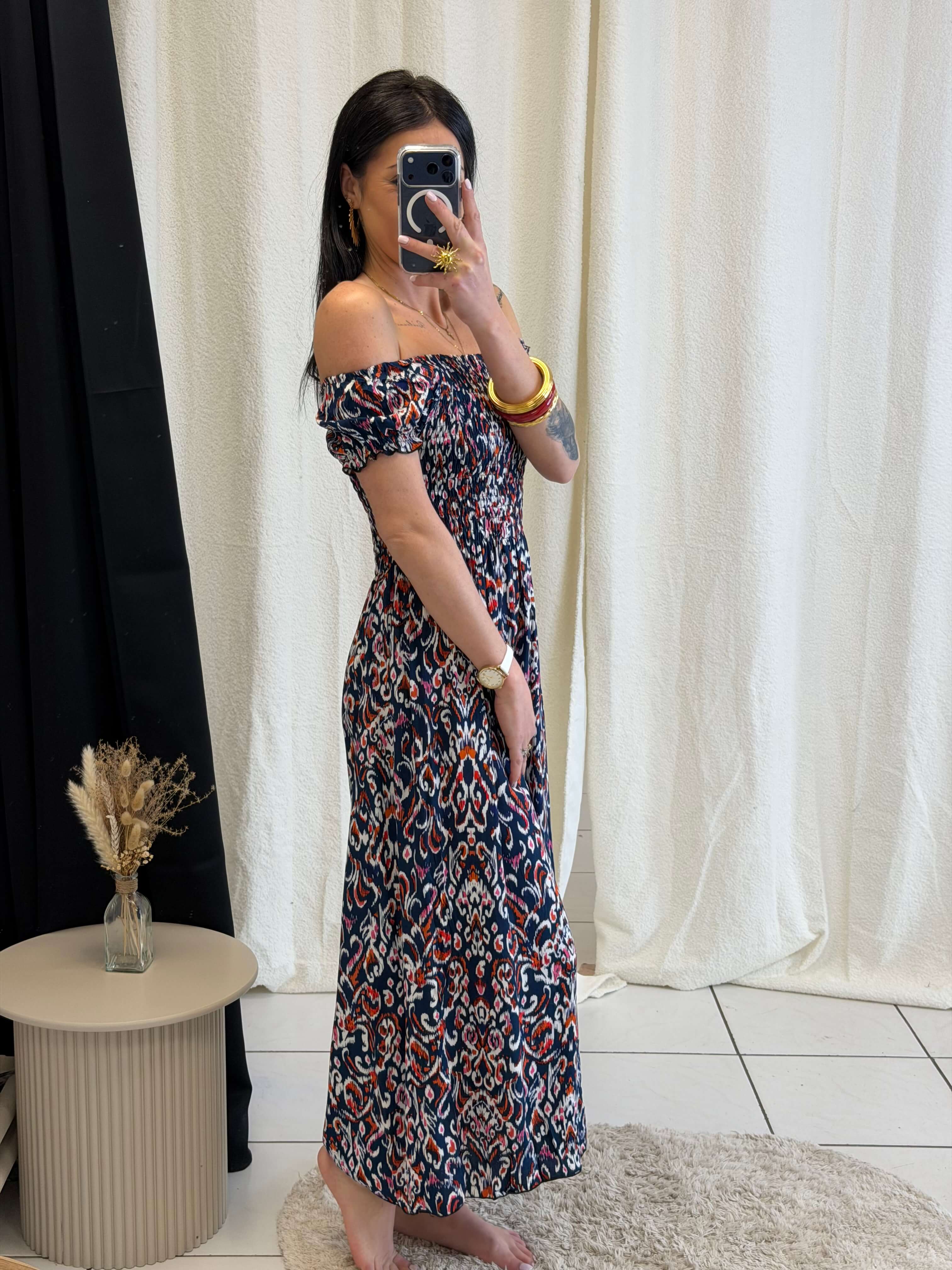 Robe longue à motifs