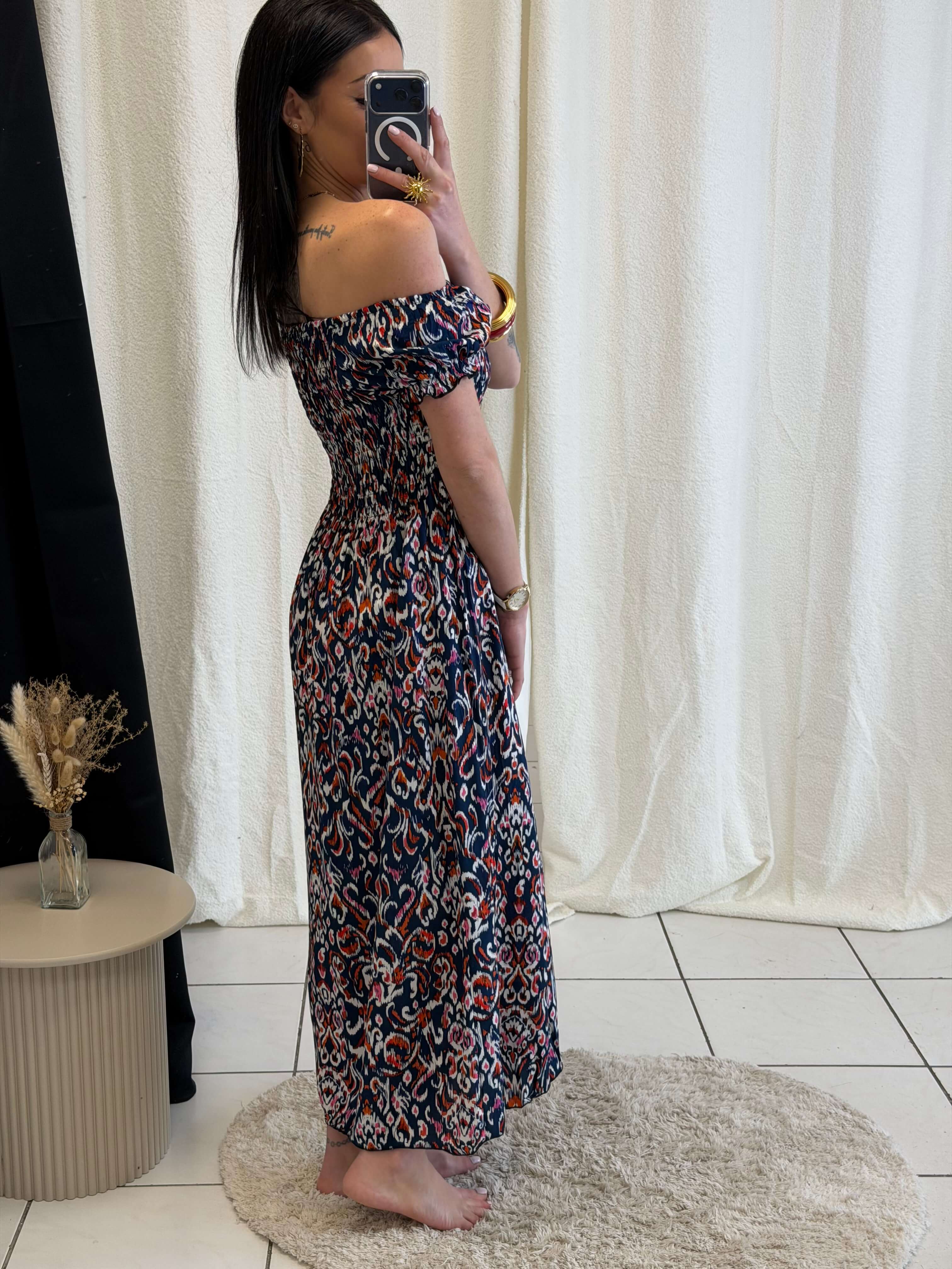 Robe longue à motifs