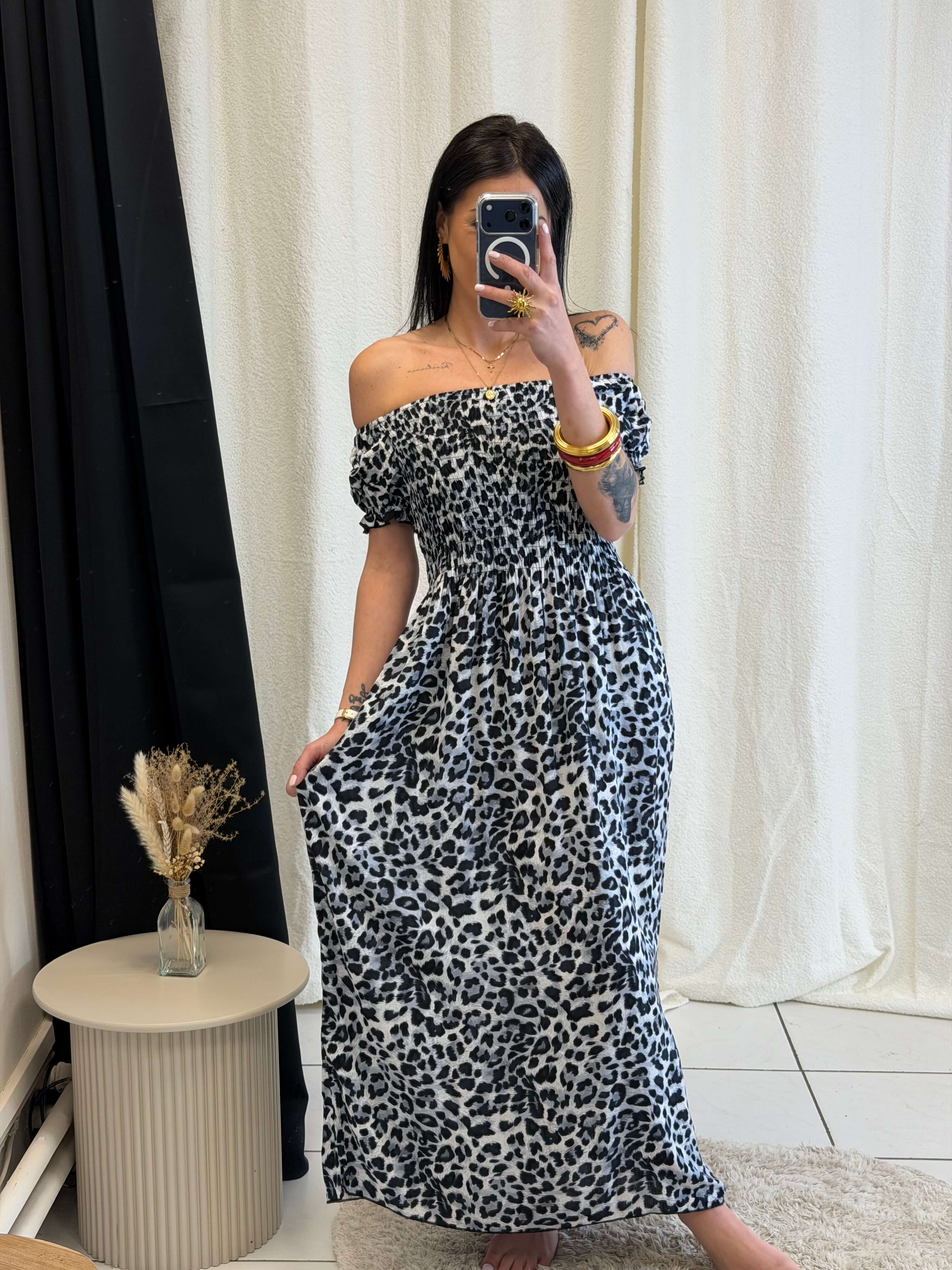 Robe longue à motifs