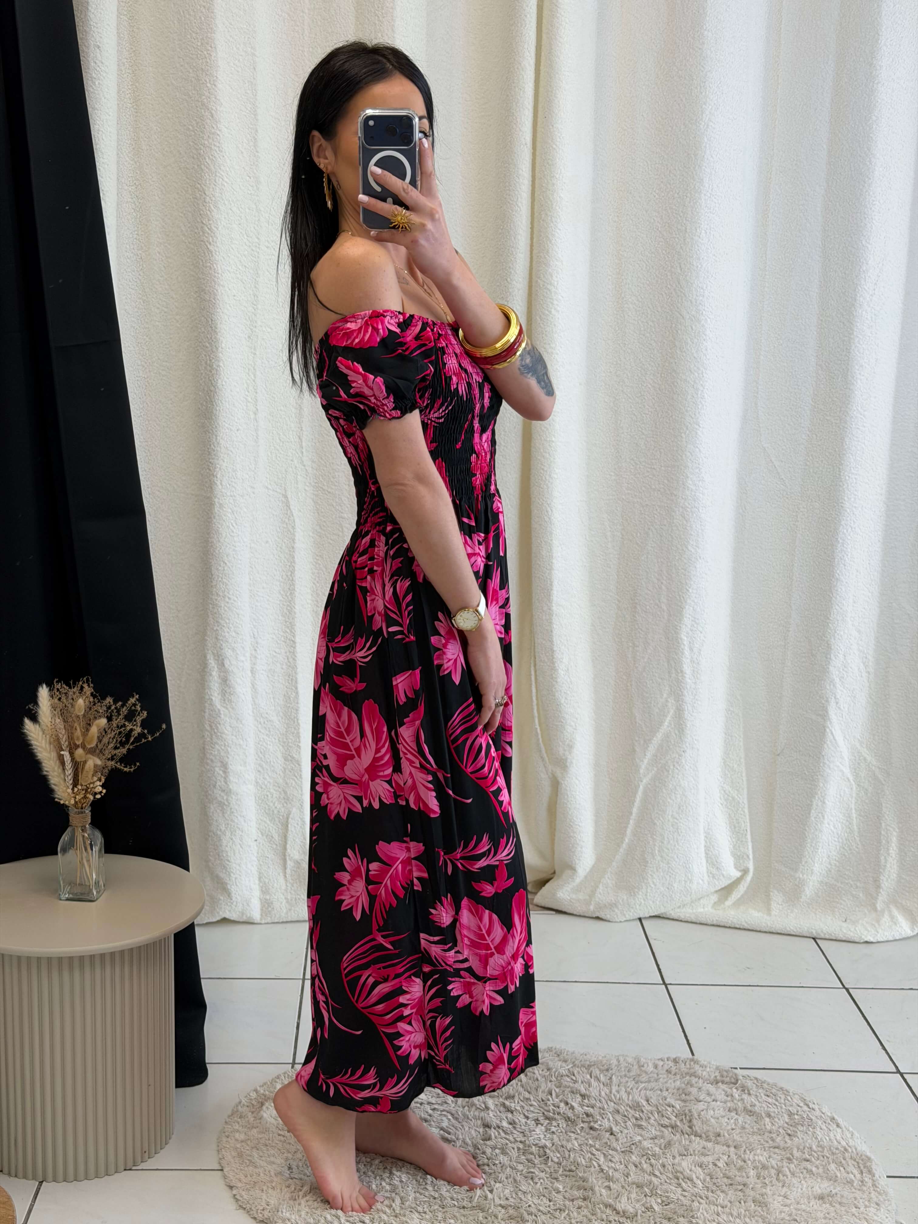 Robe longue à motifs