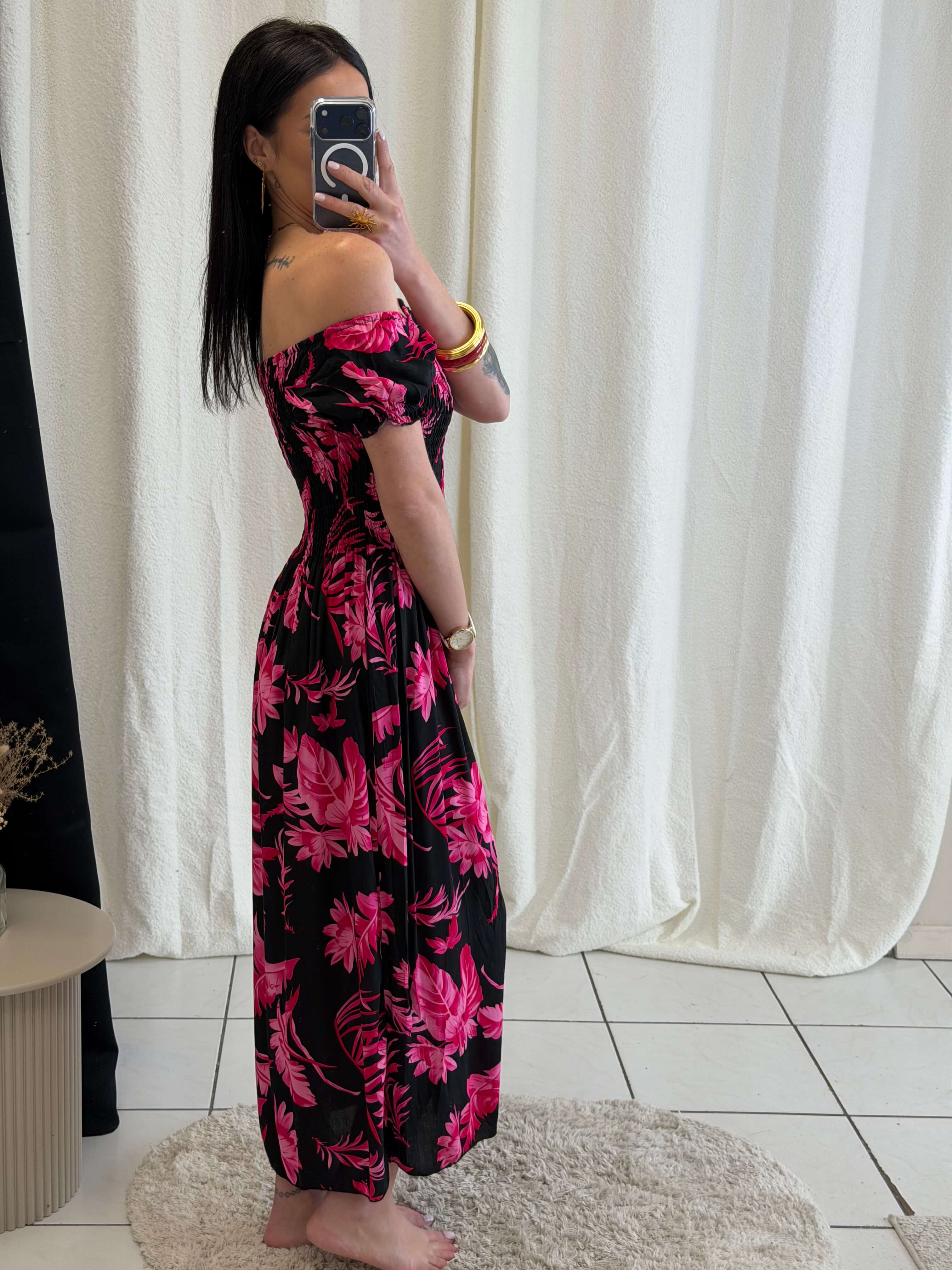 Robe longue à motifs