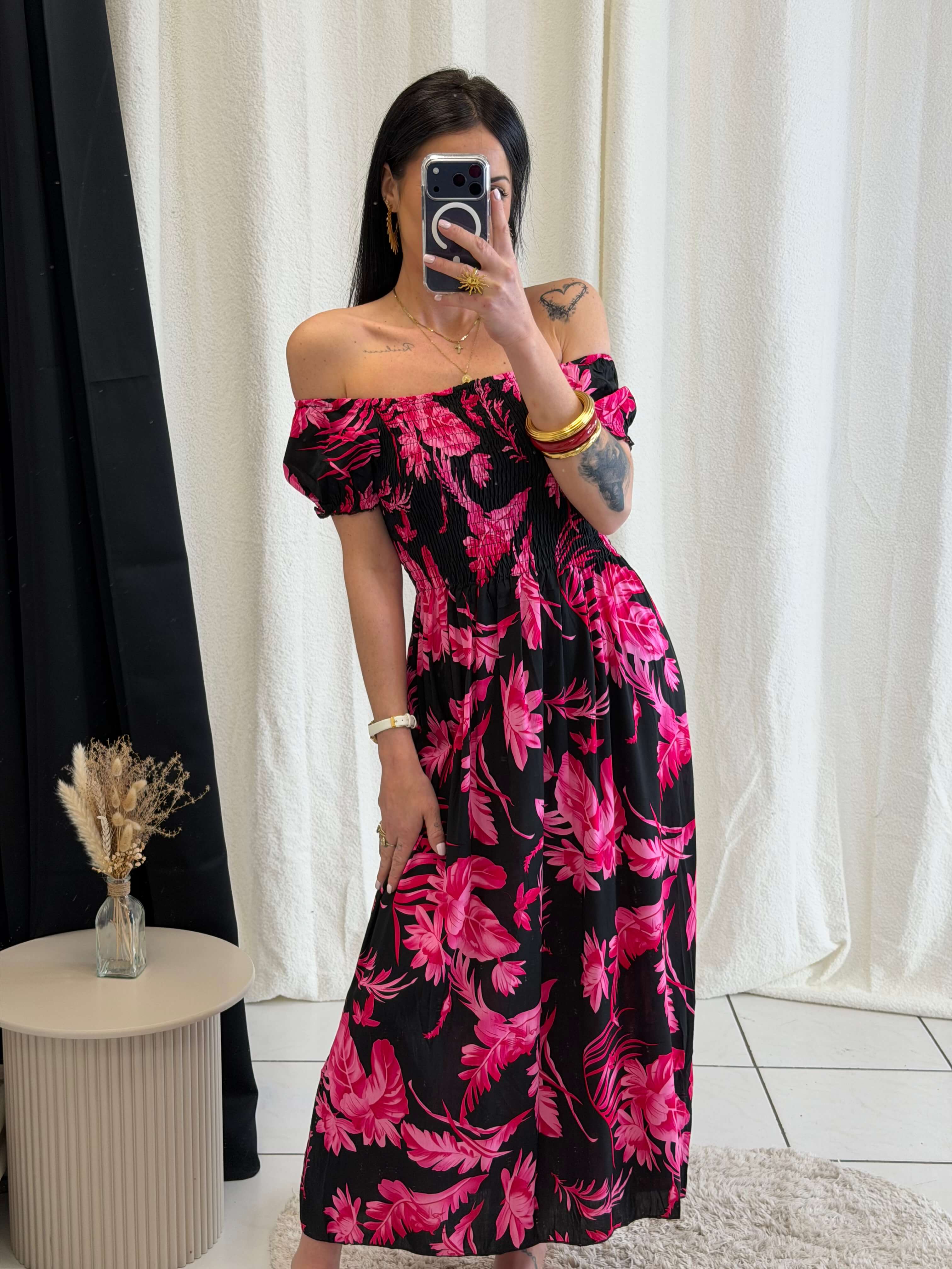 Robe longue à motifs