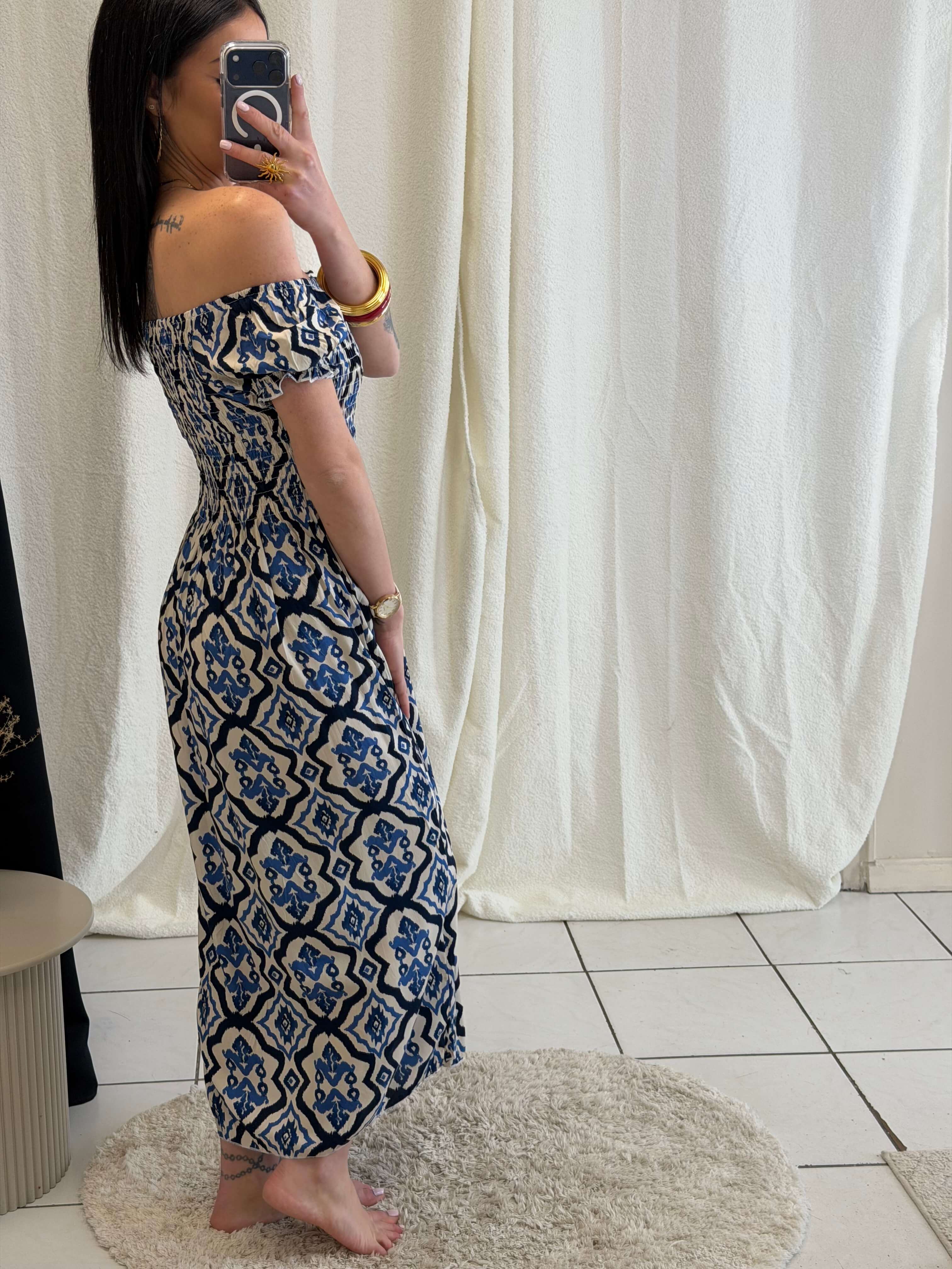 Robe longue à motifs