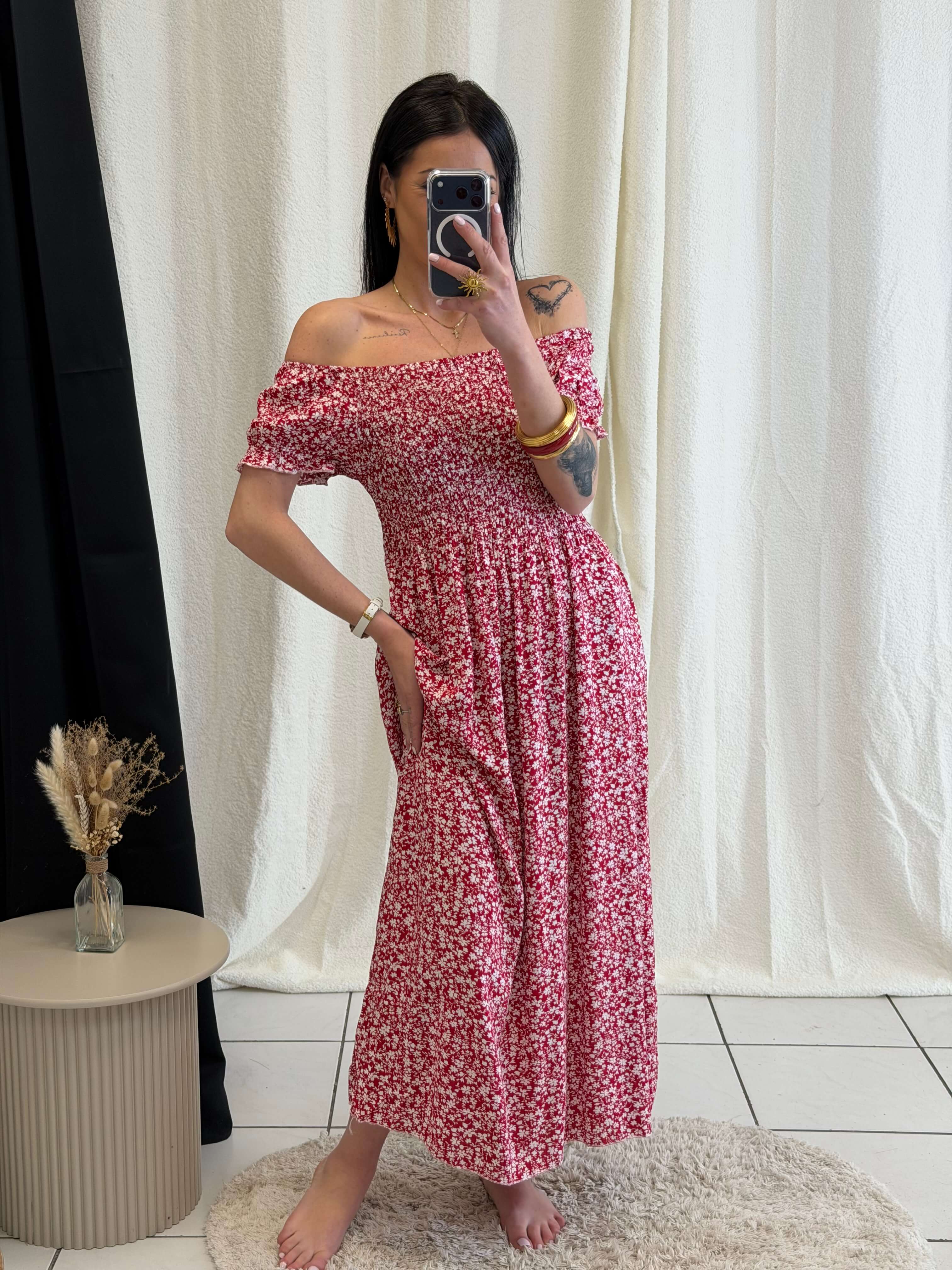 Robe longue à motifs