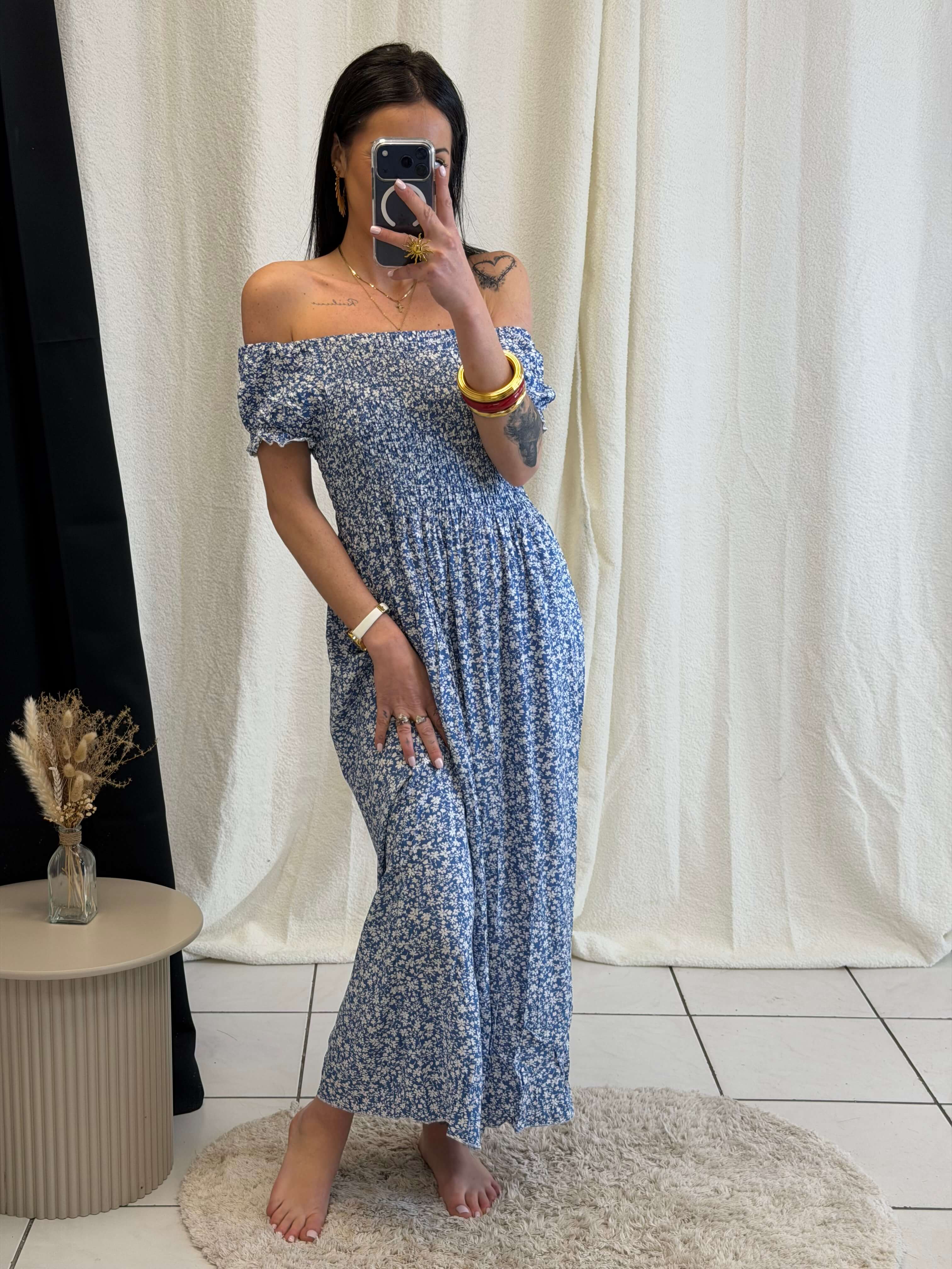 Robe longue à motifs