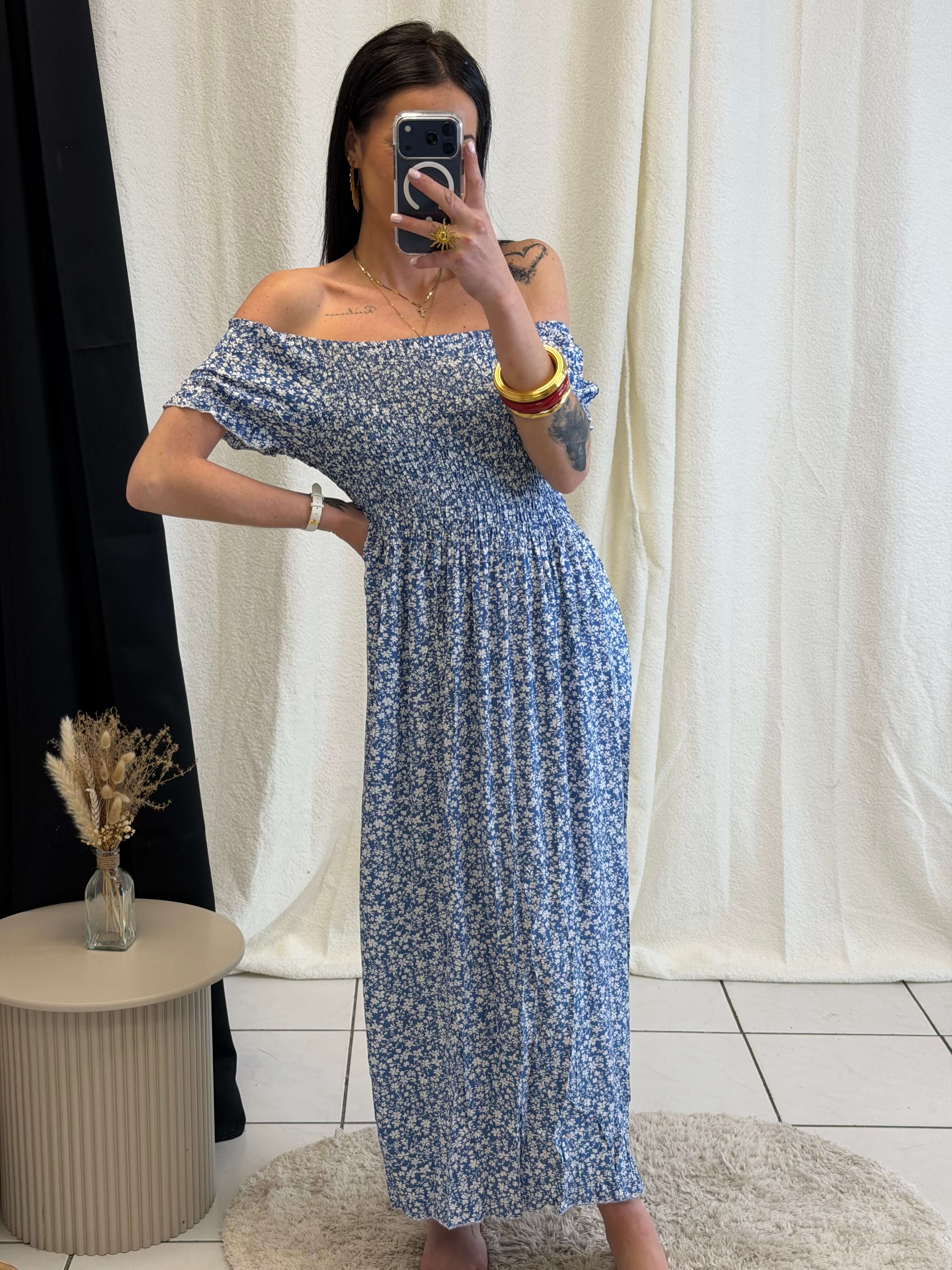 Robe longue à motifs