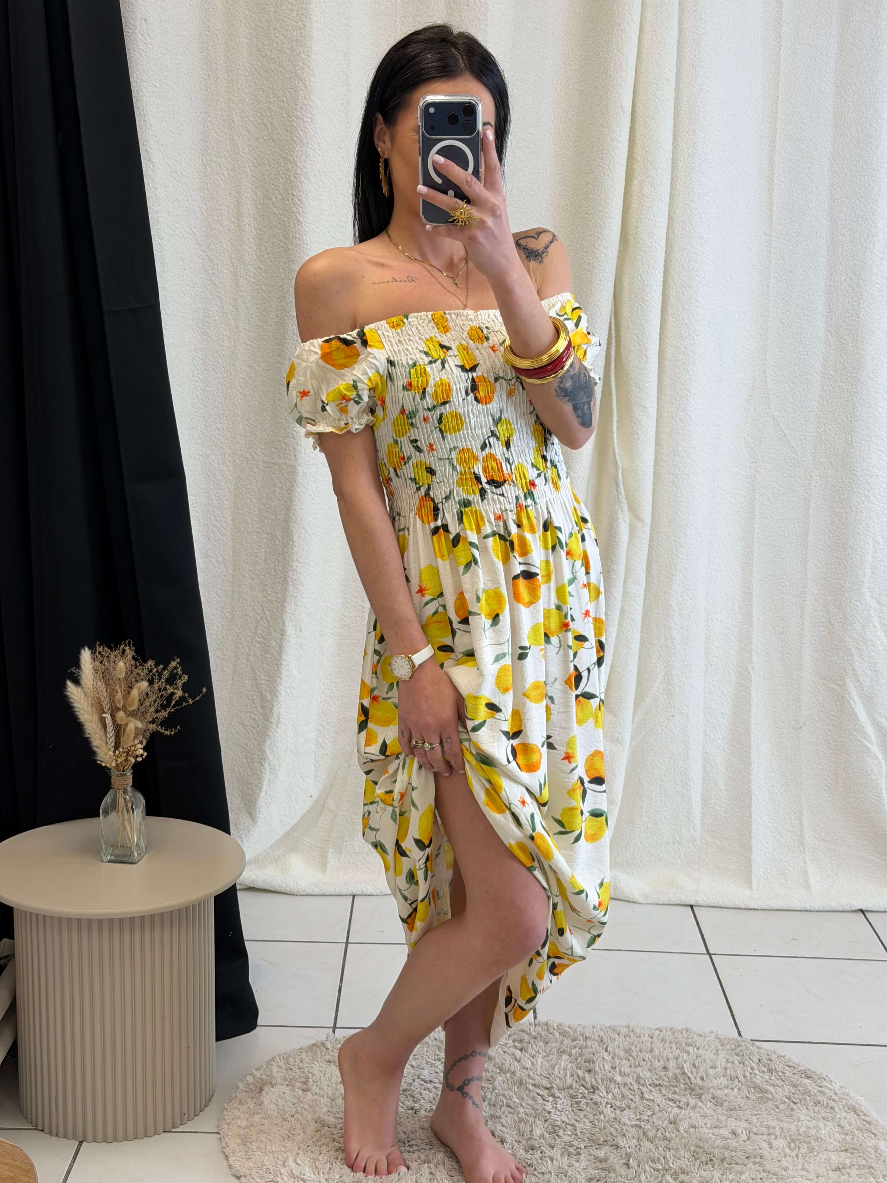 Robe longue à motifs