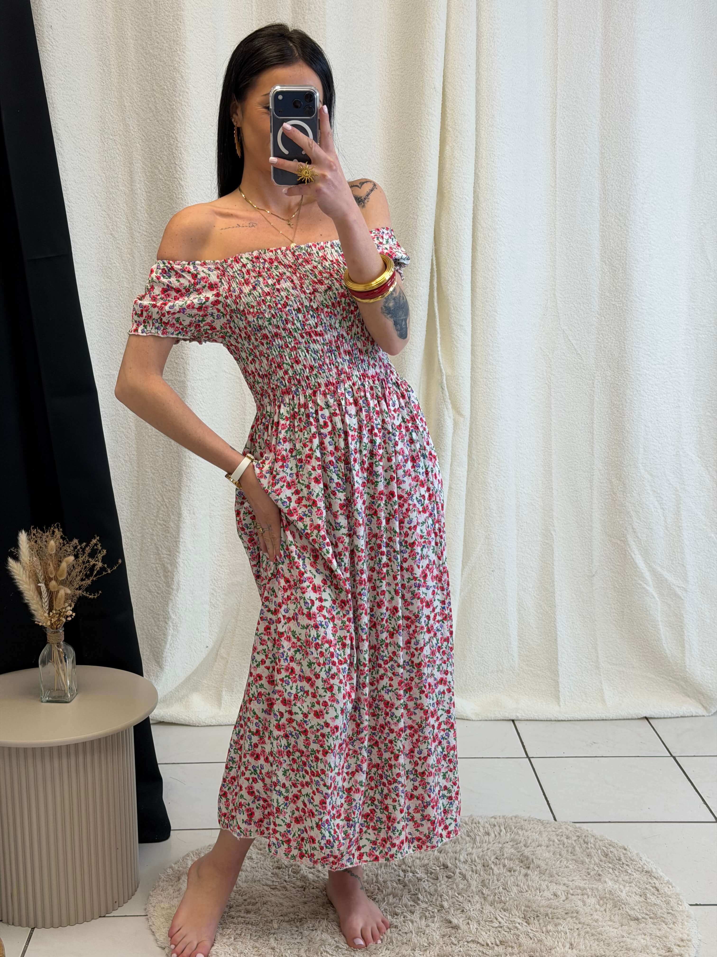 Robe longue à motifs