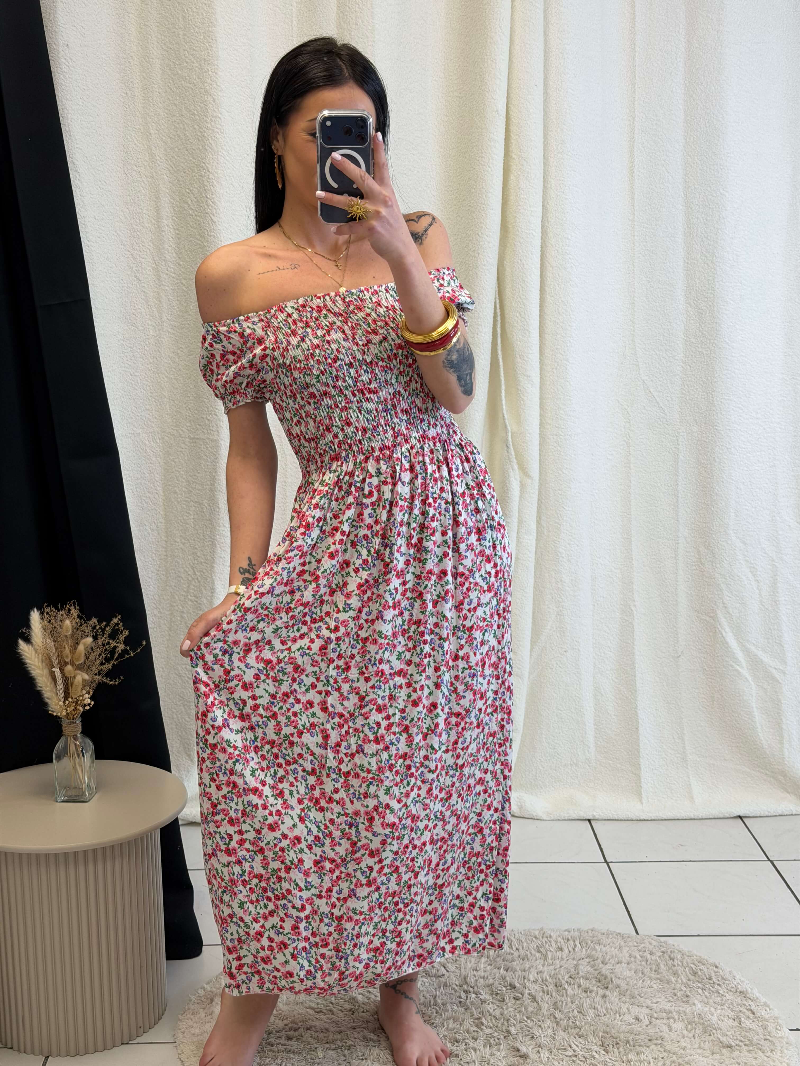 Robe longue à motifs