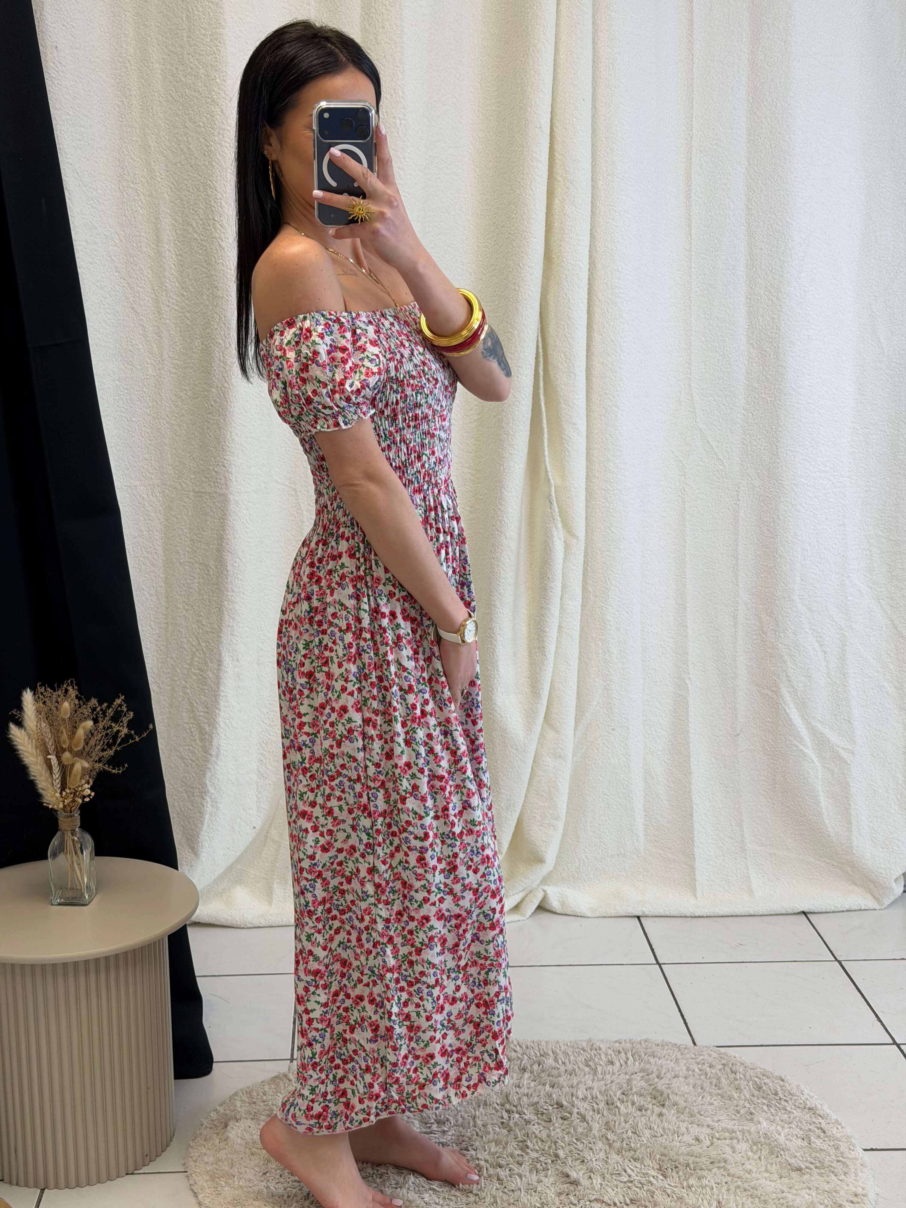 Robe longue à motifs