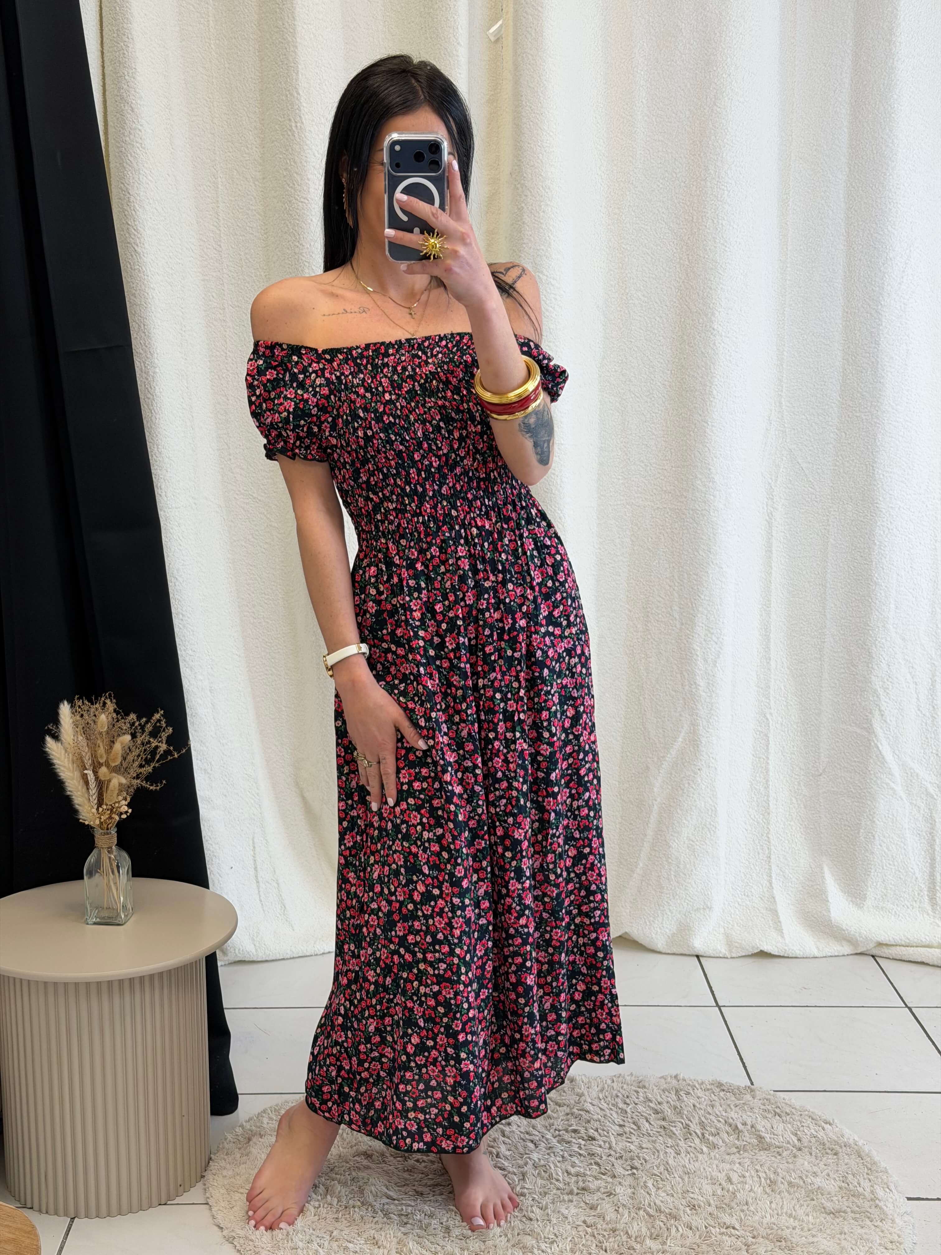 Robe longue à motifs