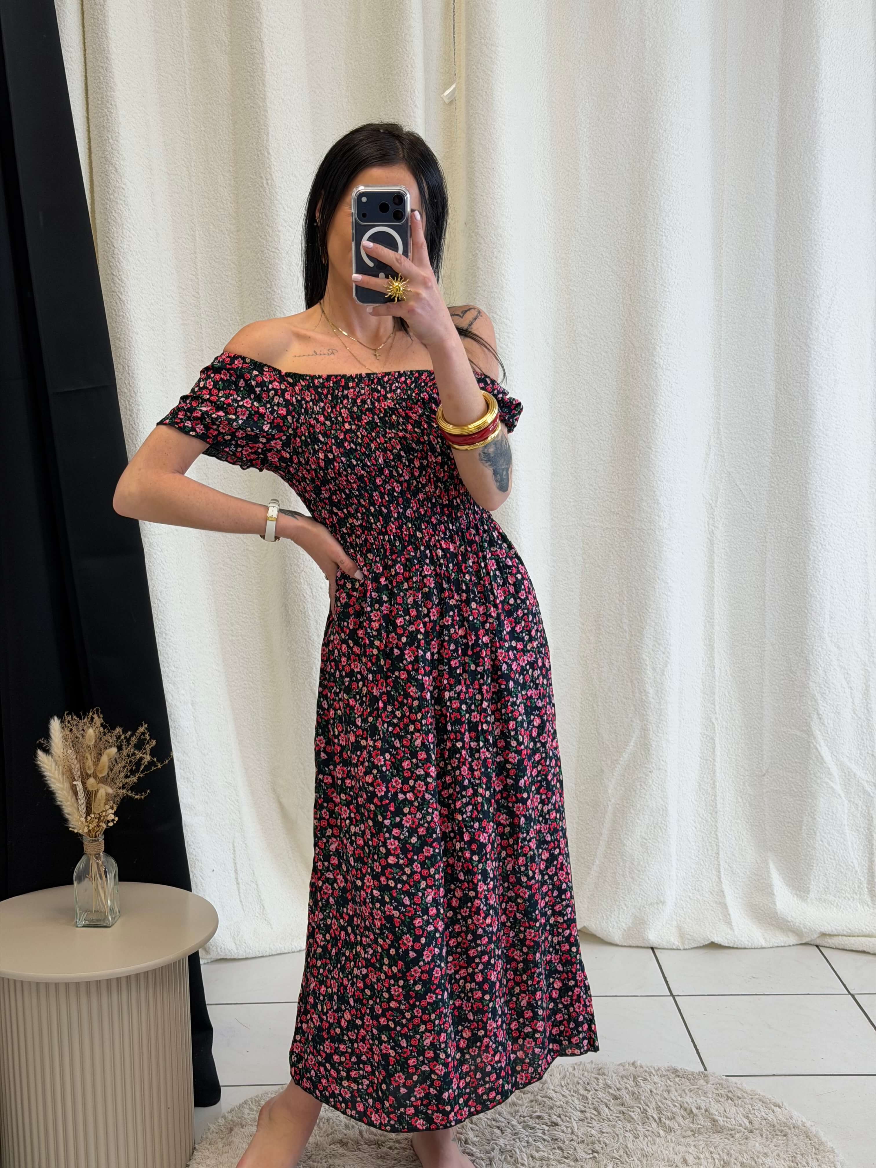 Robe longue à motifs