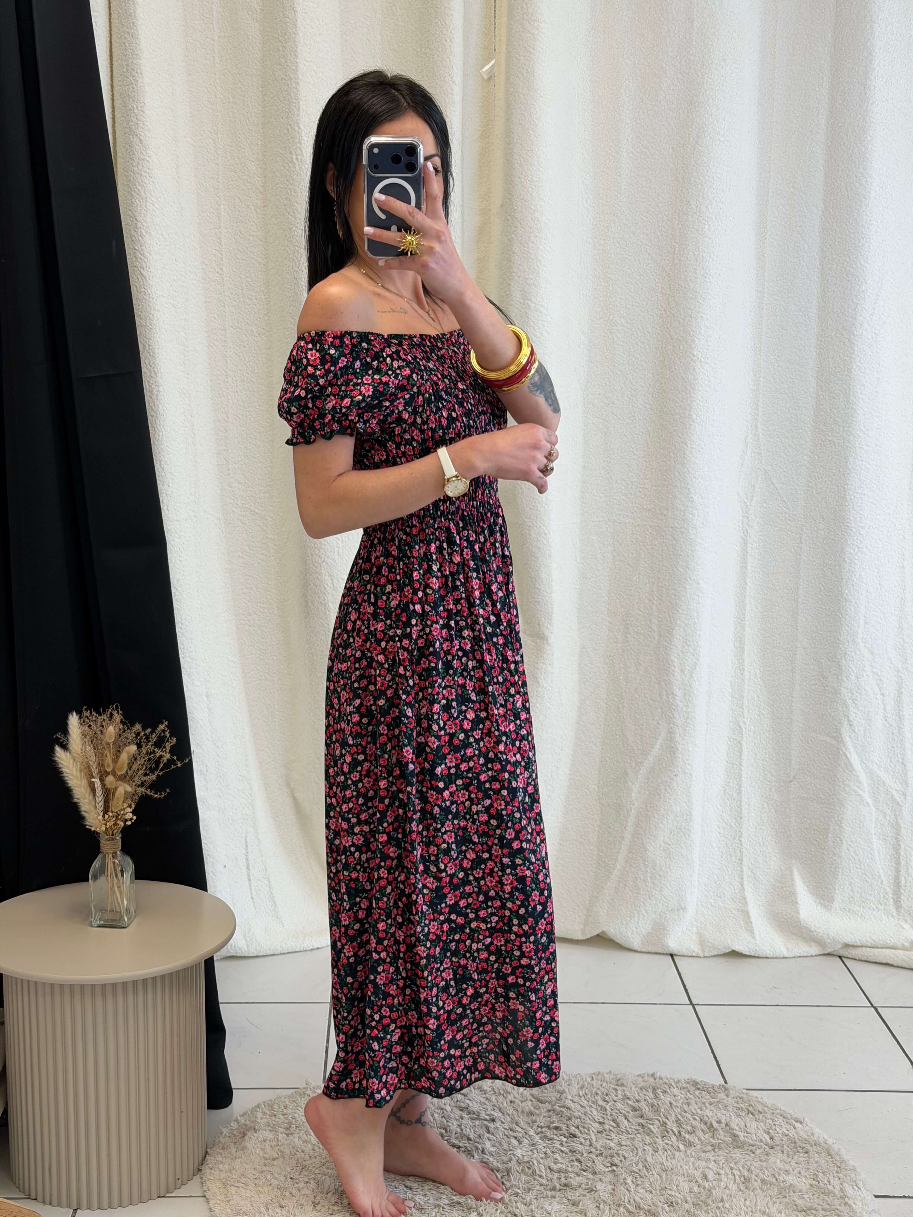 Robe longue à motifs