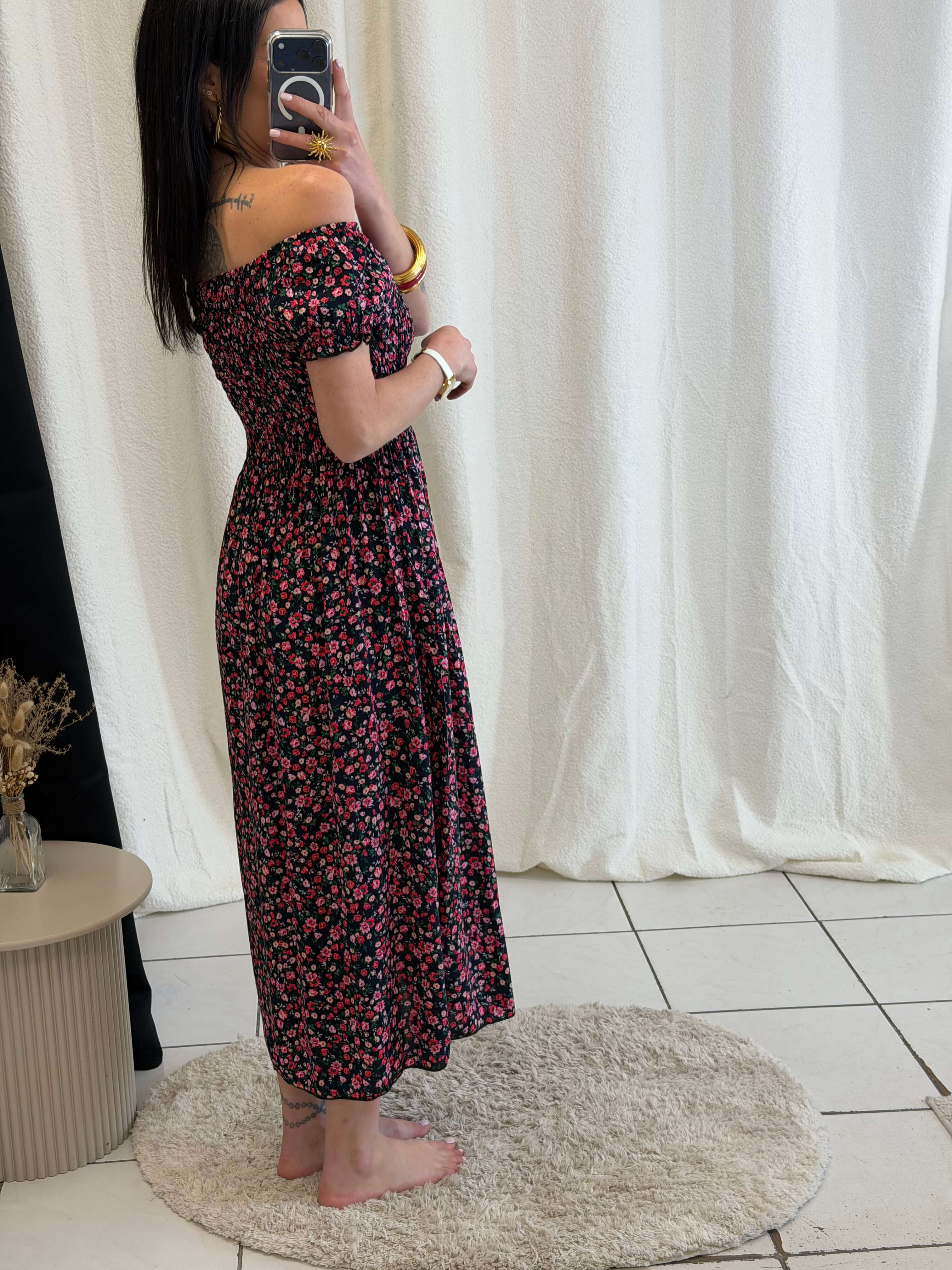 Robe longue à motifs