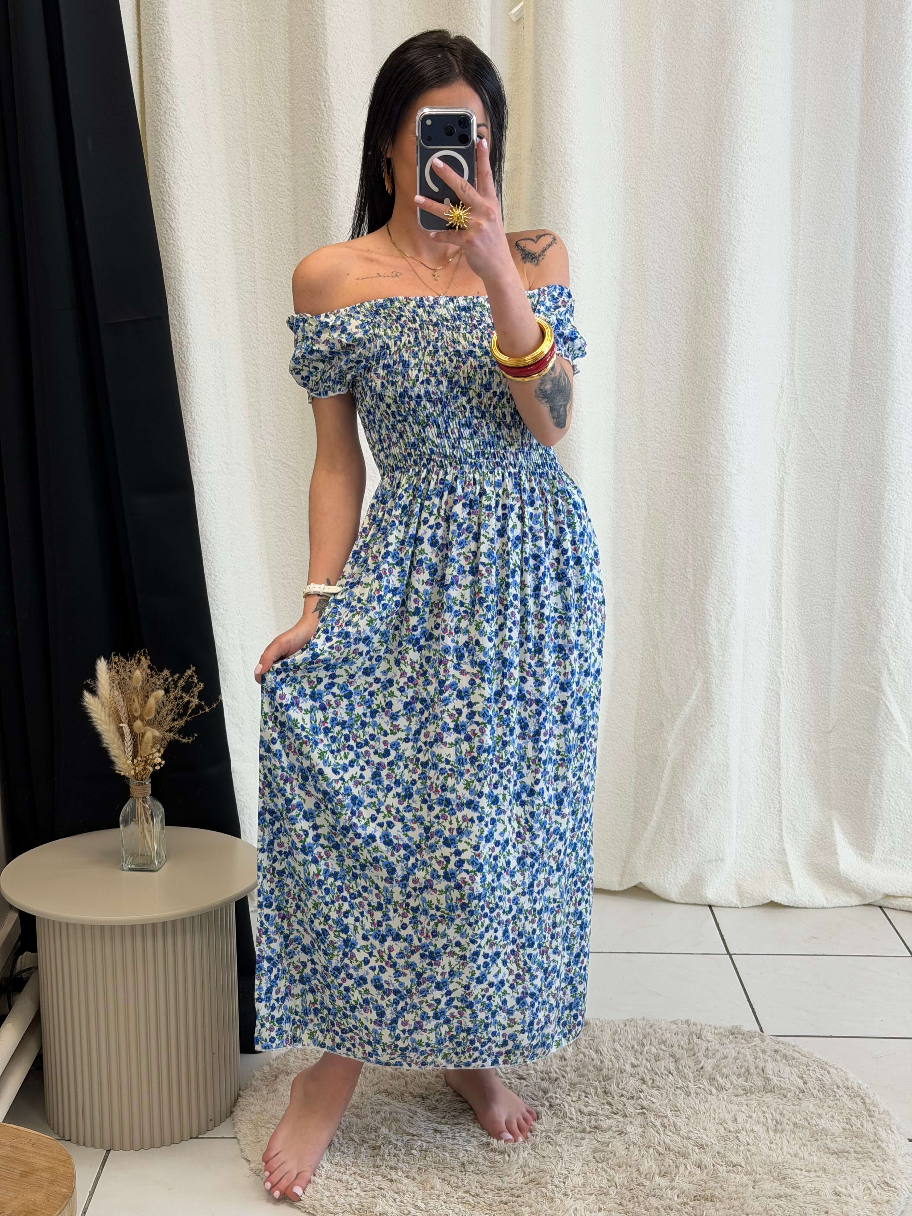 Robe longue à motifs