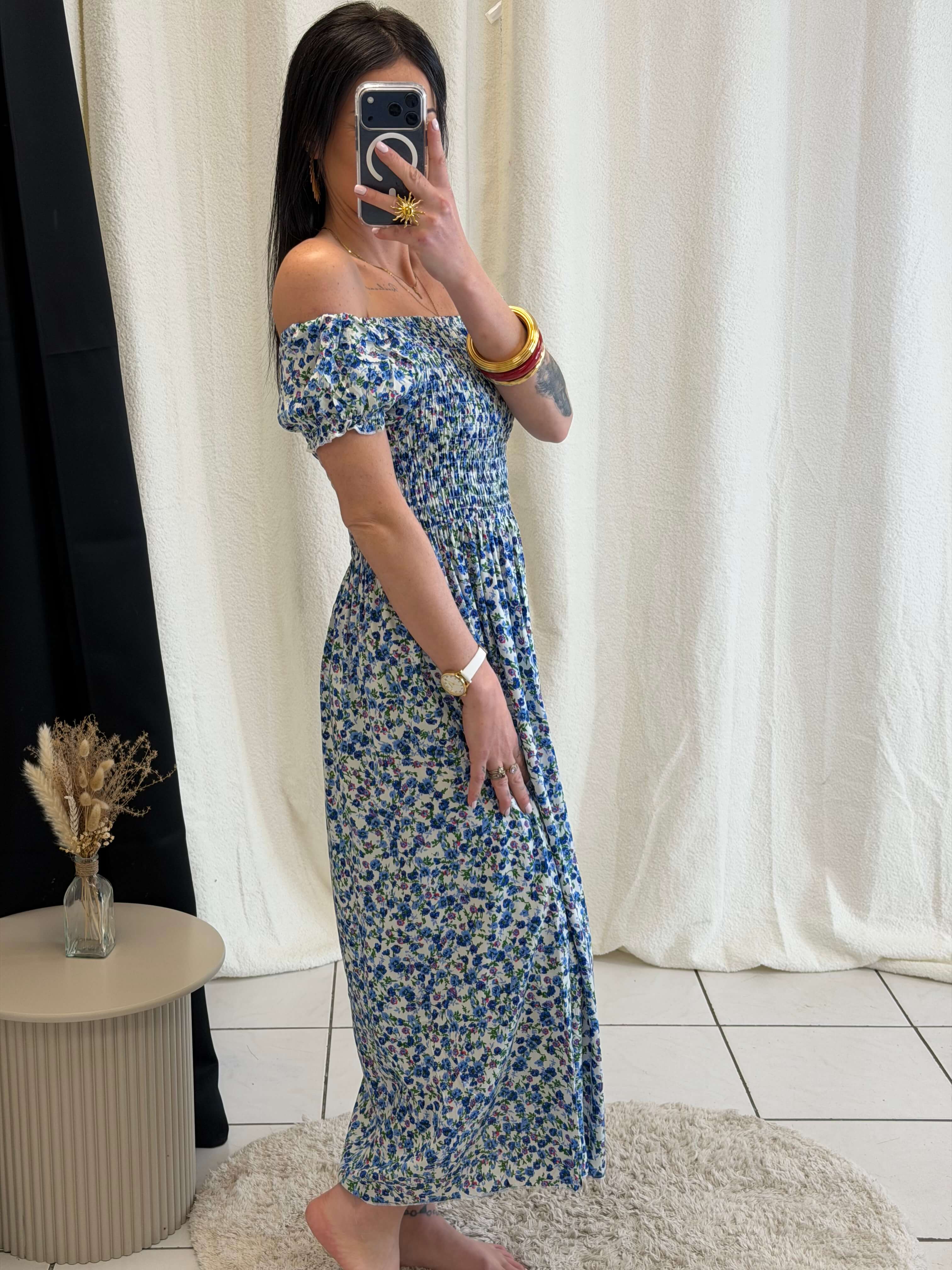 Robe longue à motifs