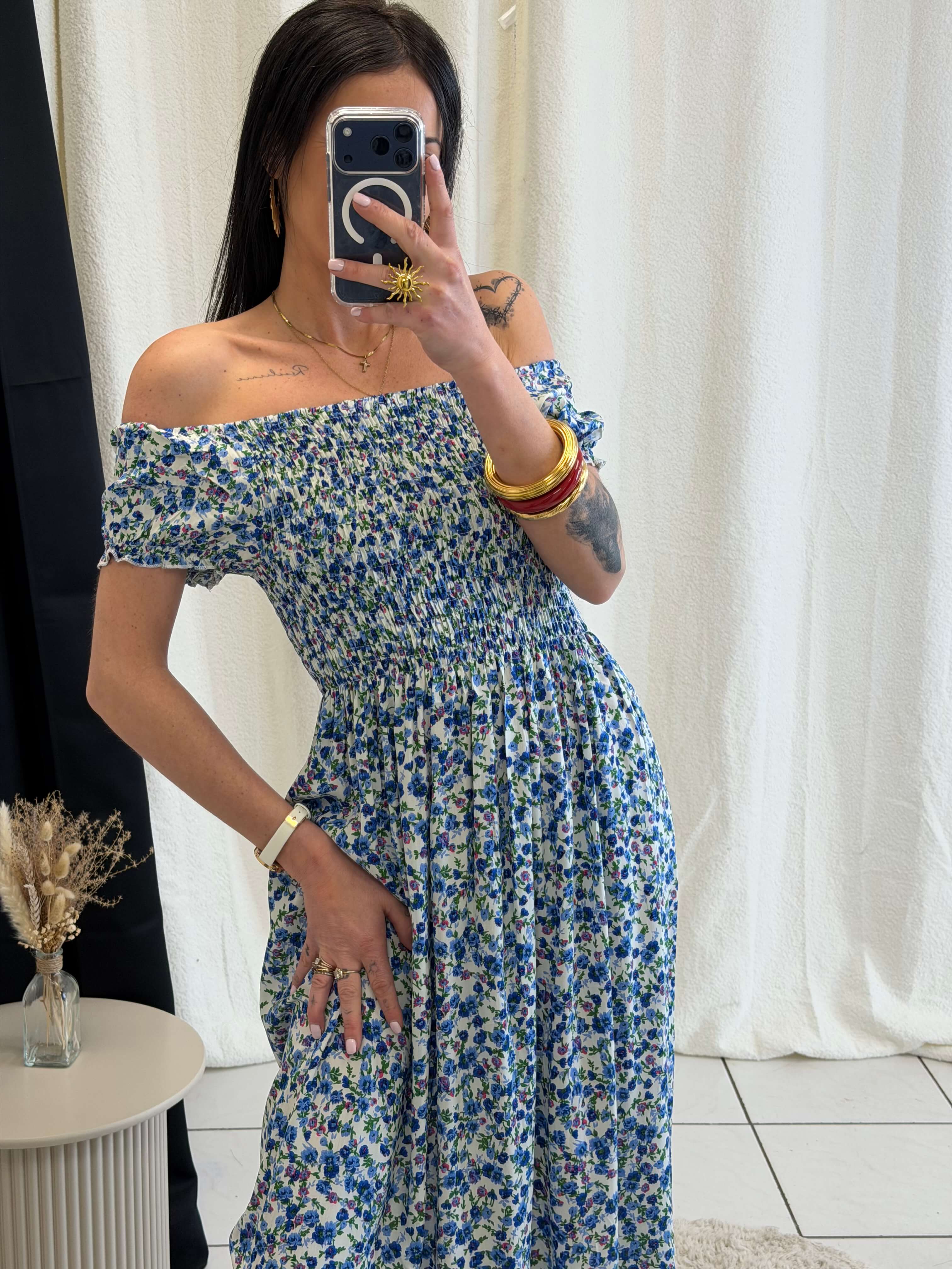 Robe longue à motifs