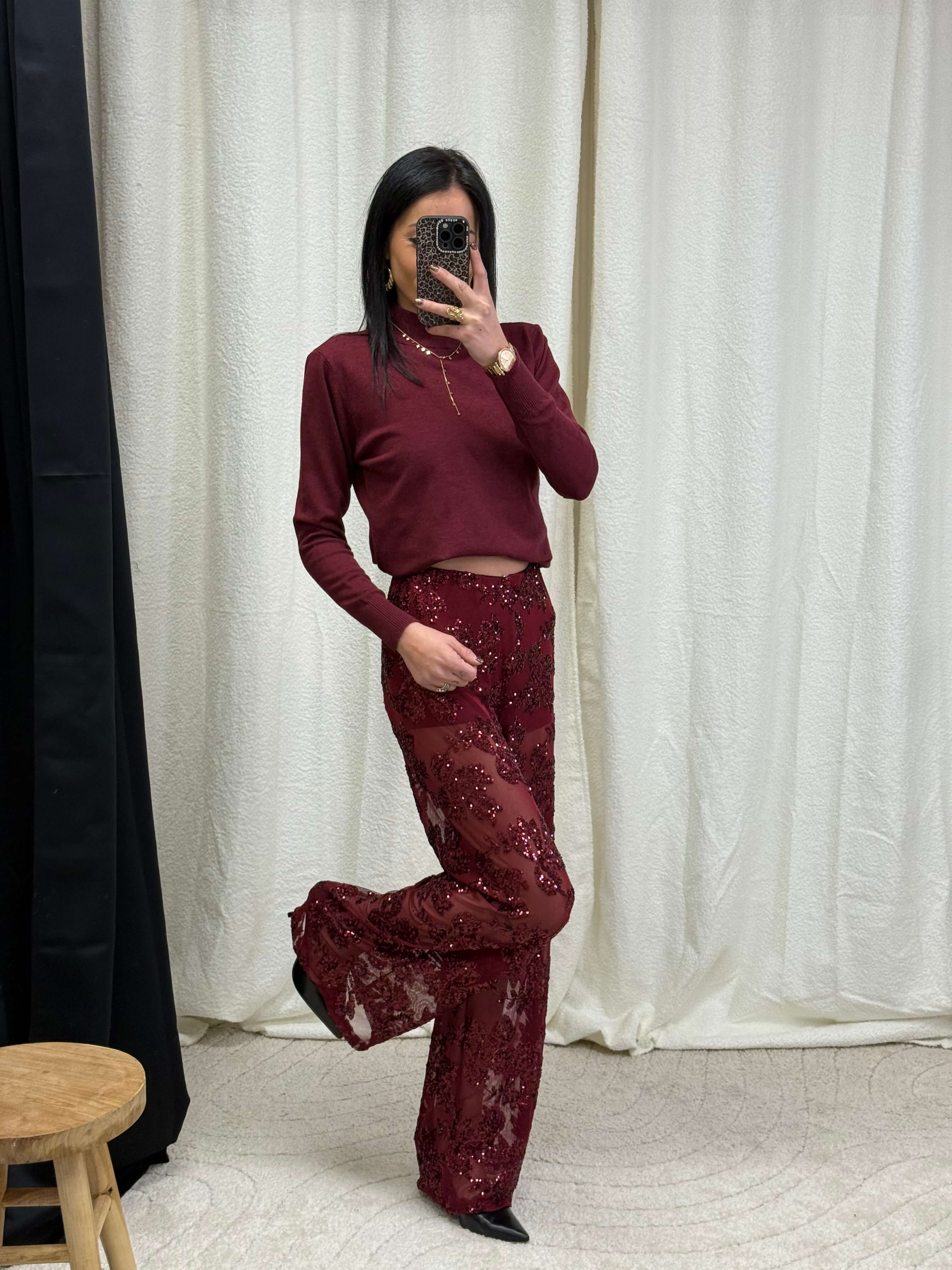 Pantalon sequins - Lisa (Coloris noir en précommande expédition max 11/12)