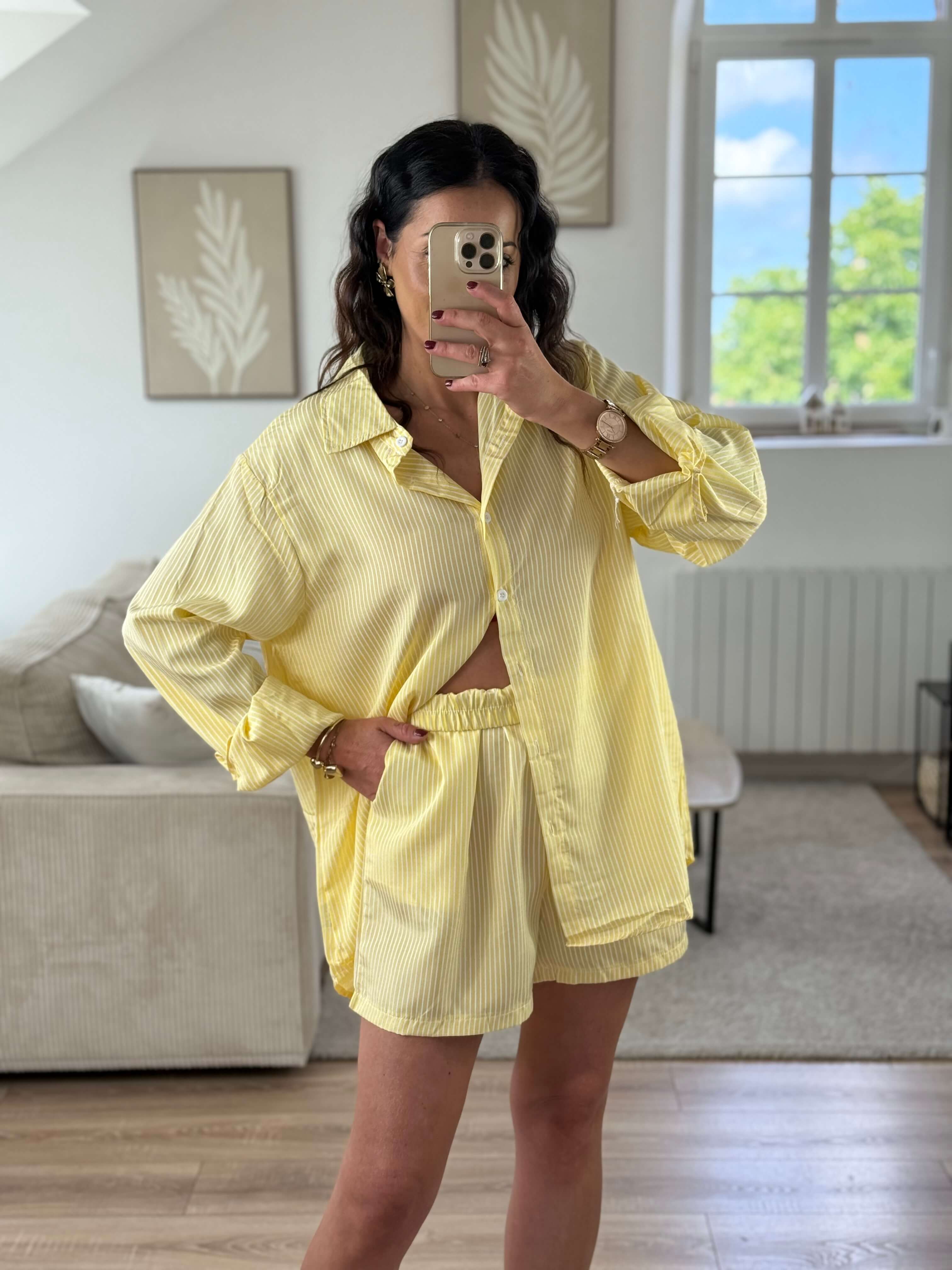 Ensemble rayé chemise/short - Zoé