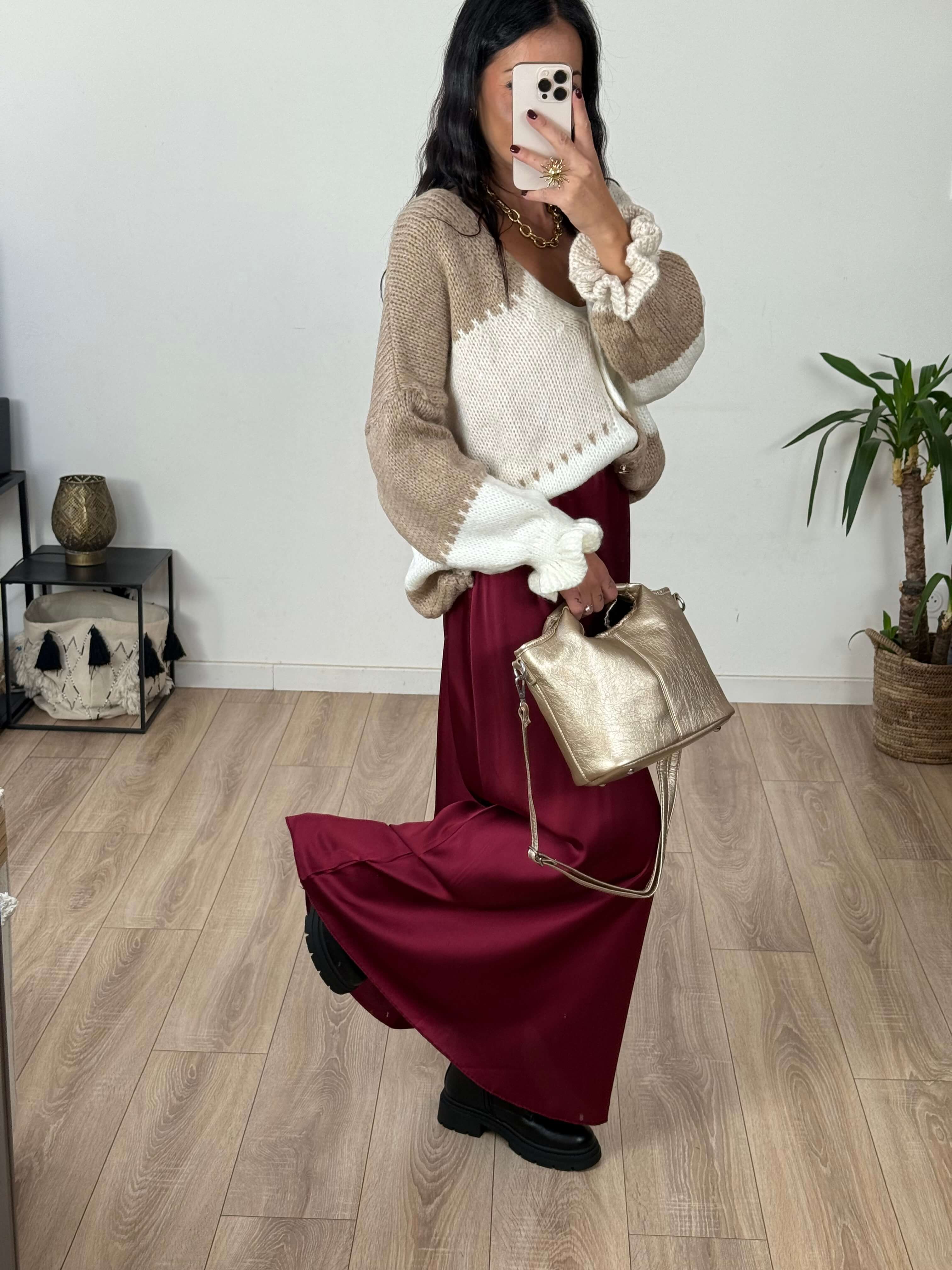 Jupe longue satin - Laure
