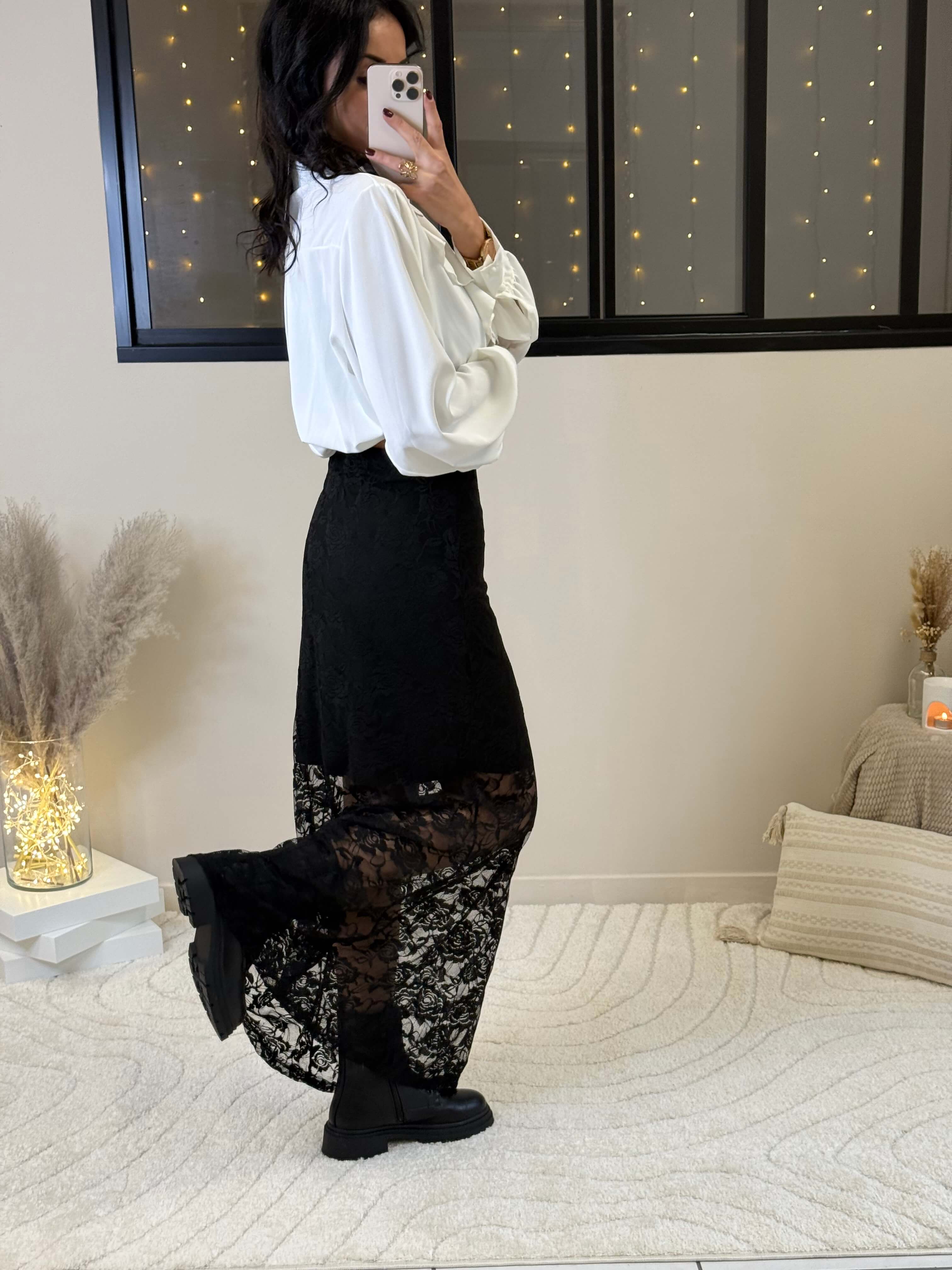 Jupe longue dentelle- Laura