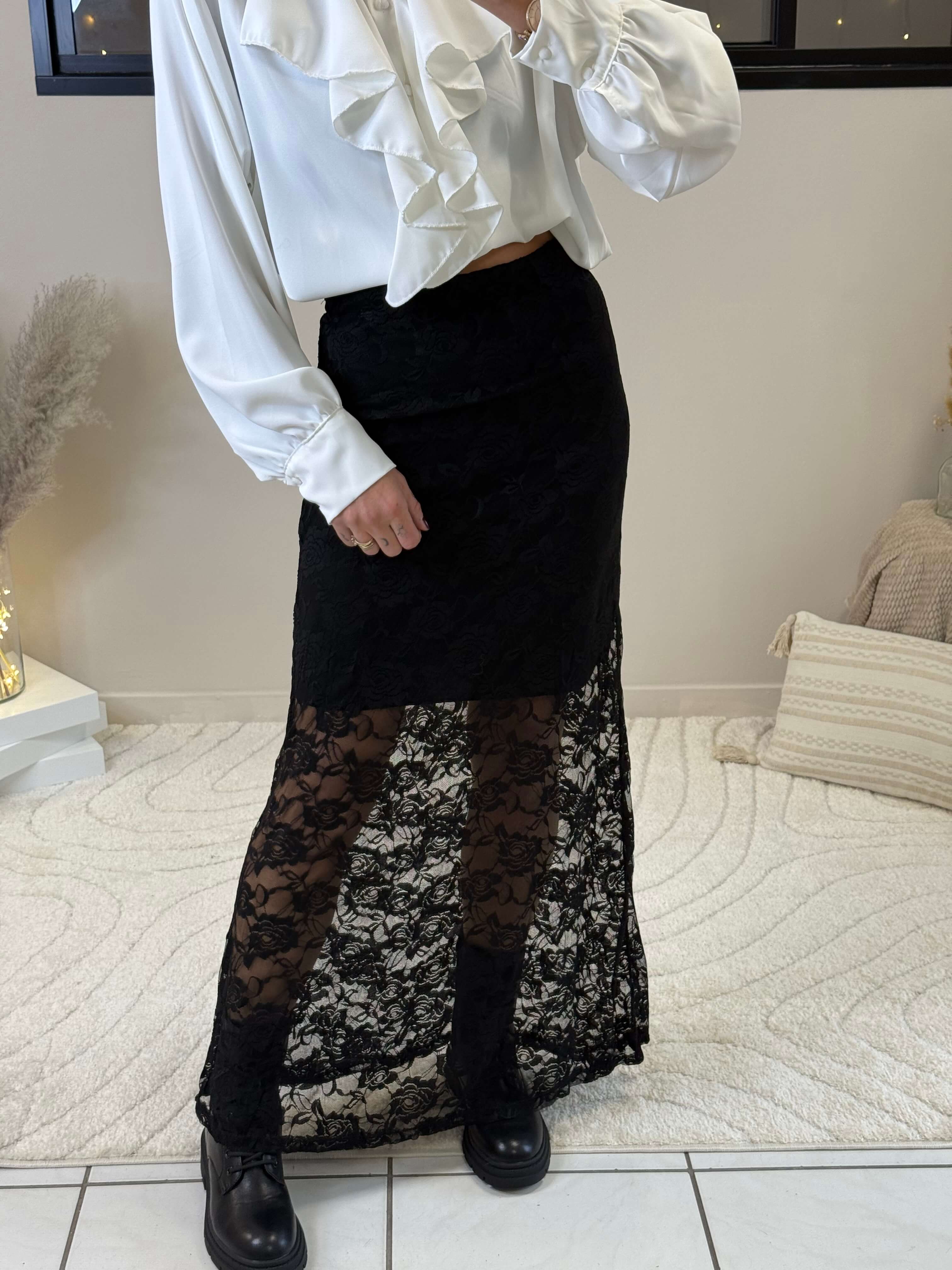 Jupe longue dentelle- Laura