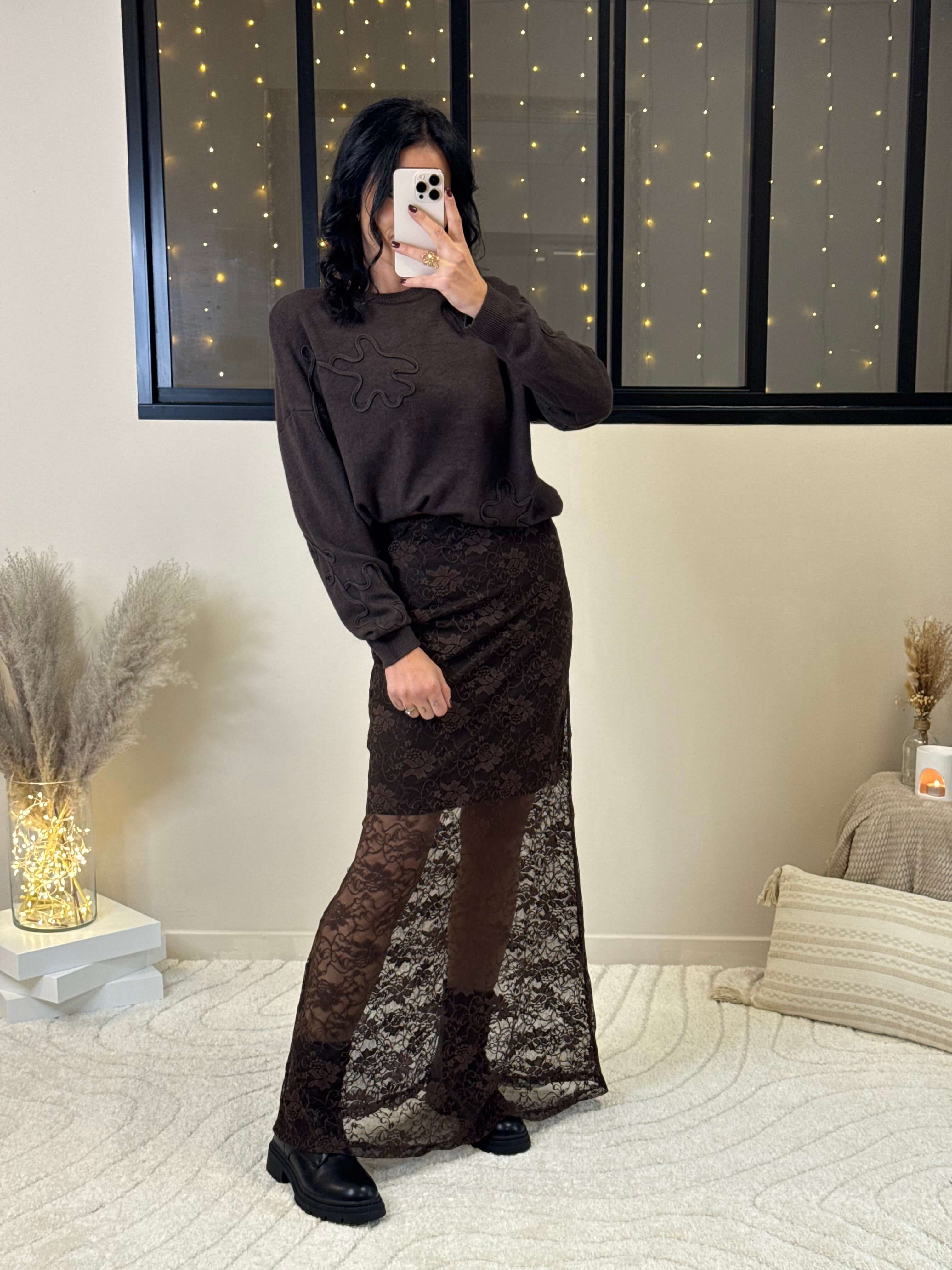 Jupe longue dentelle- Laura